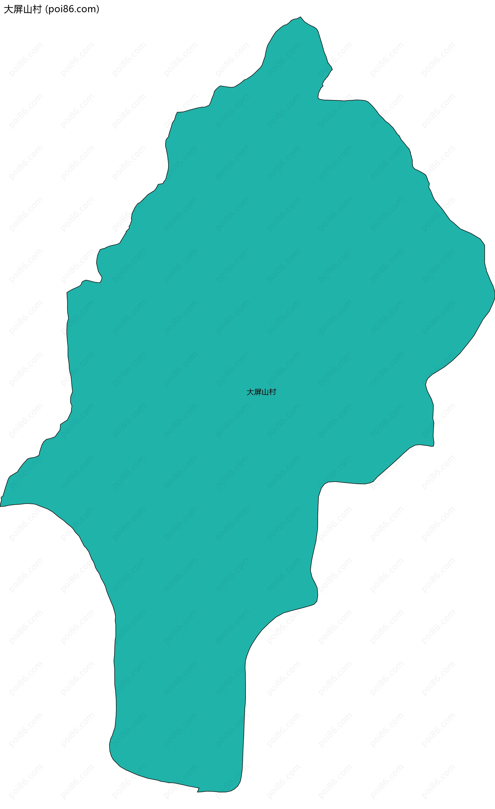 大屏山村边界地图