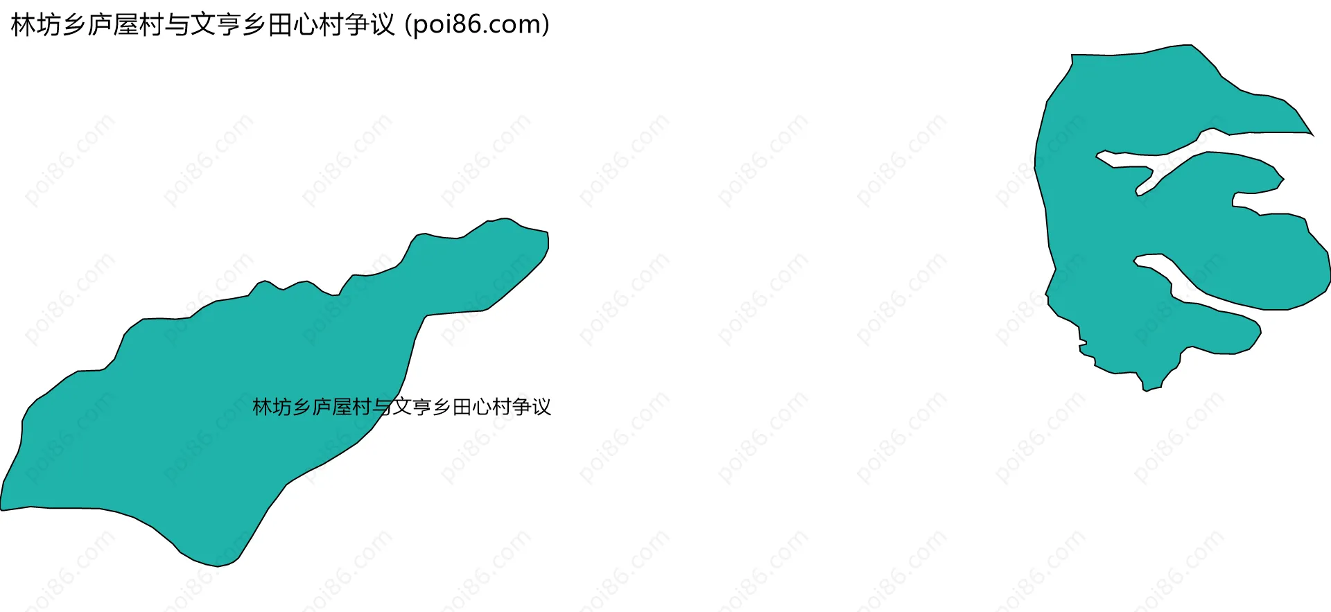 林坊乡庐屋村与文亨乡田心村争议边界地图