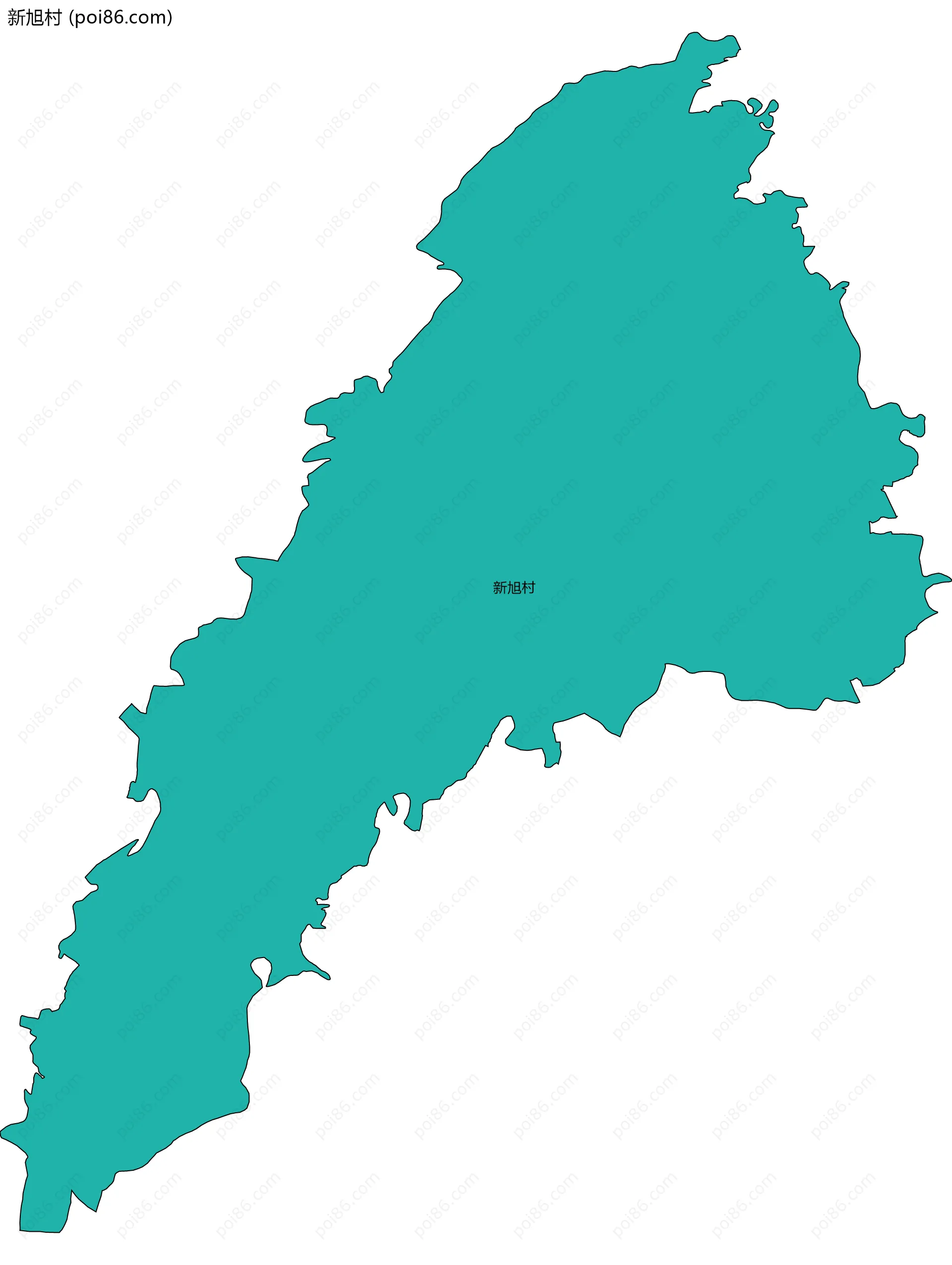 新旭村边界地图