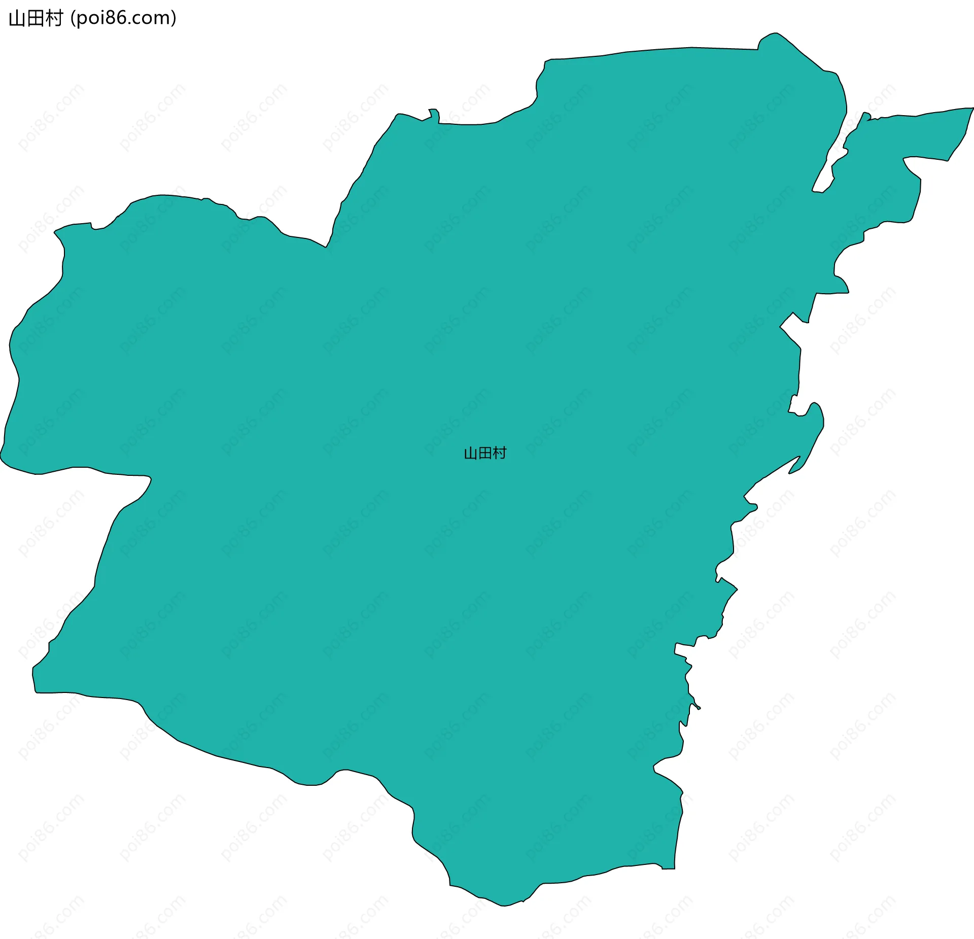 山田村边界地图