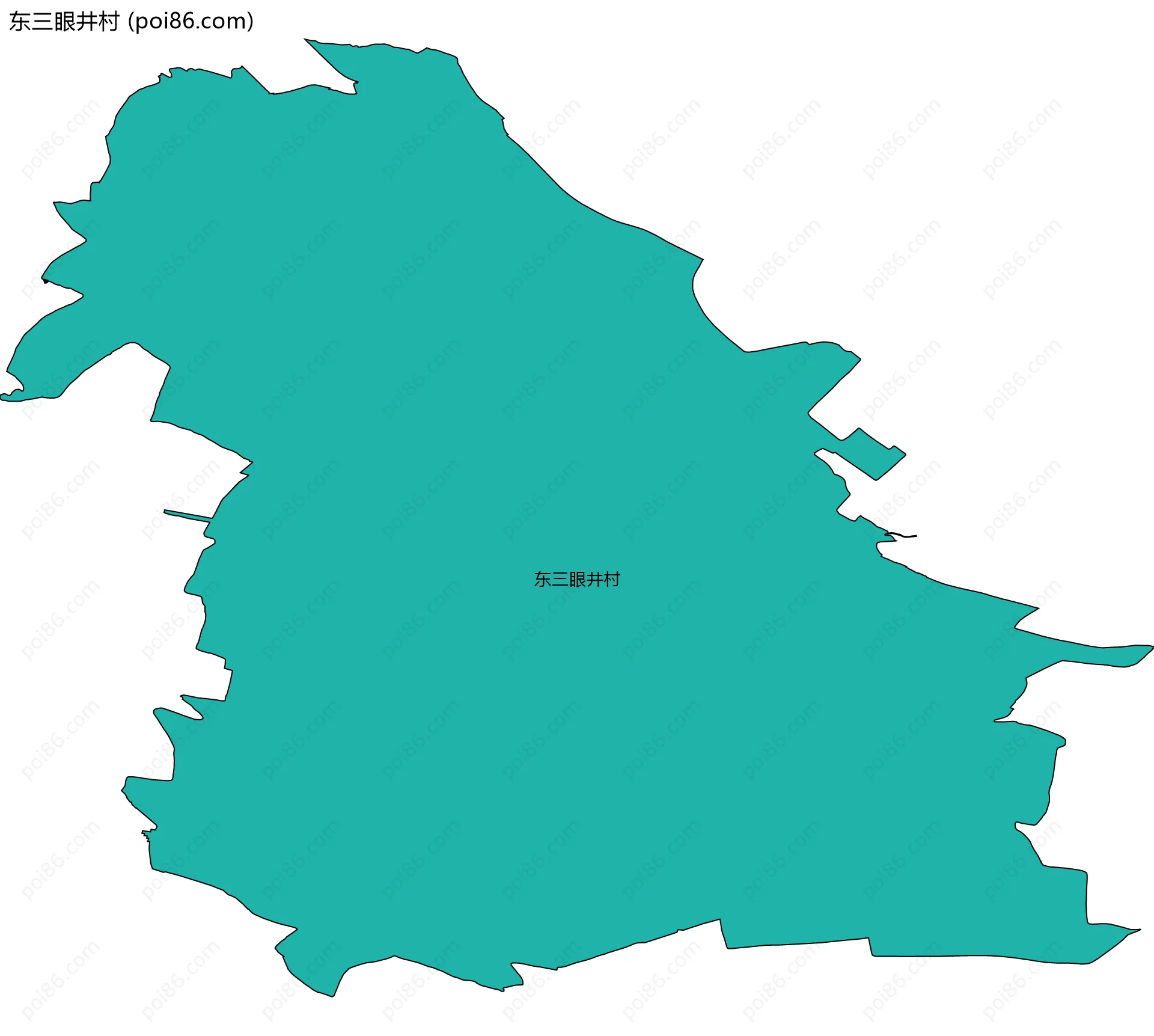 东三眼井村边界地图