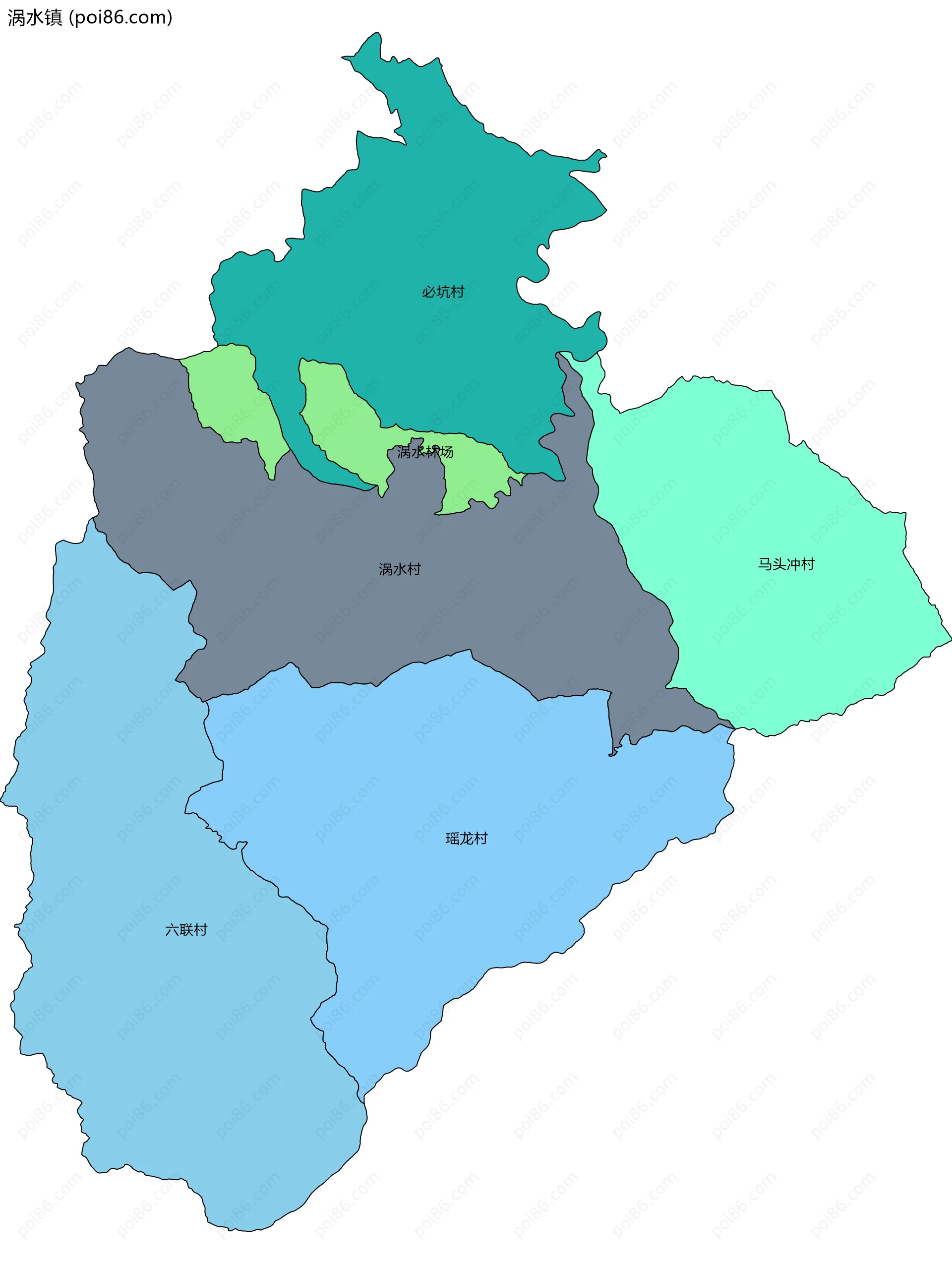 涡水镇边界地图(五级行政区划)