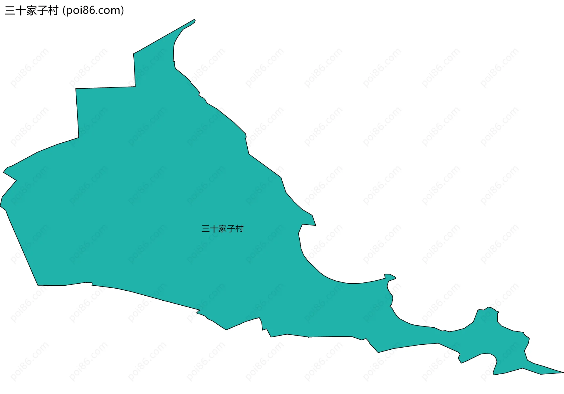 三十家子村边界地图