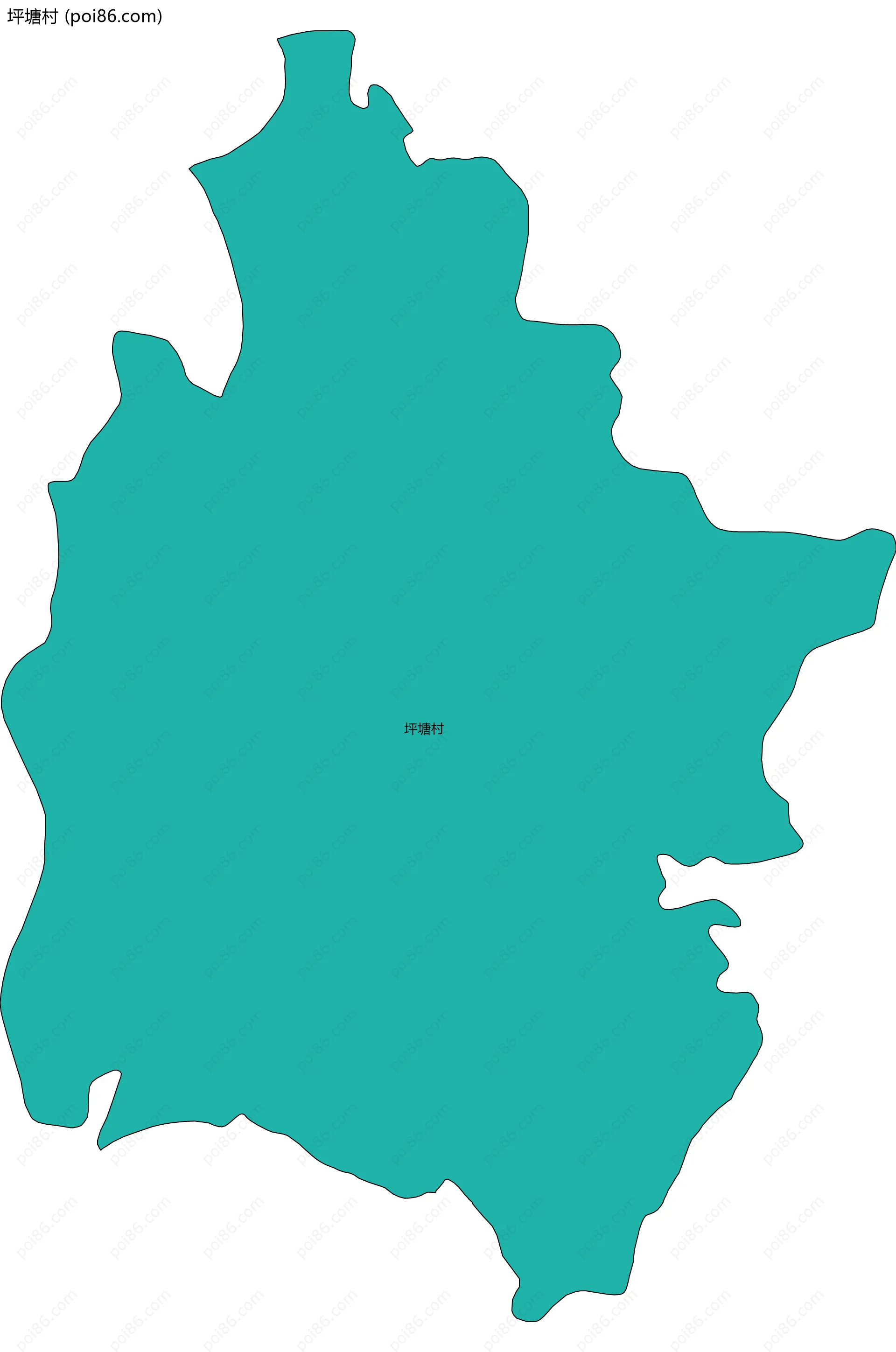 坪塘村边界地图