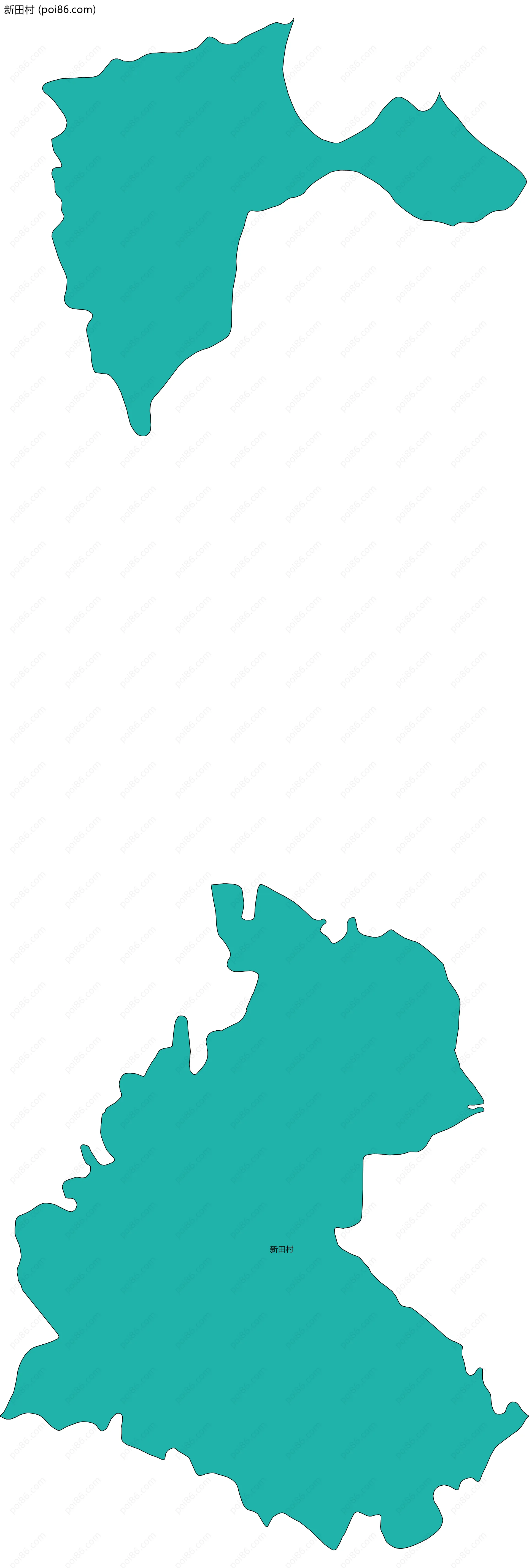 新田村边界地图