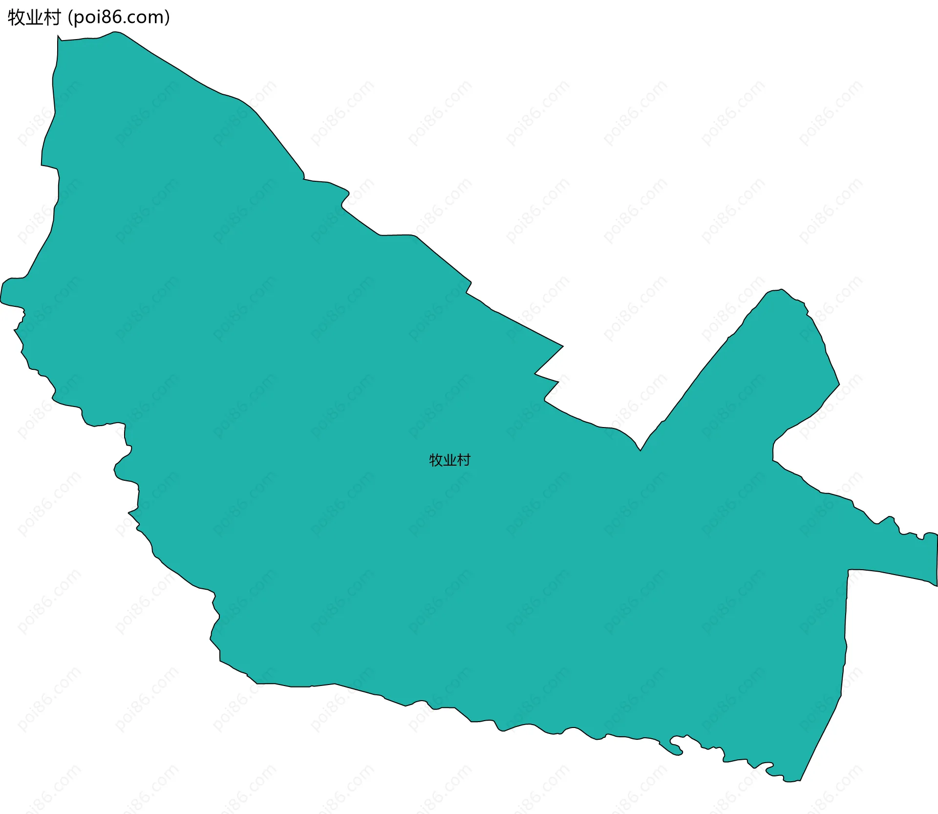 牧业村边界地图