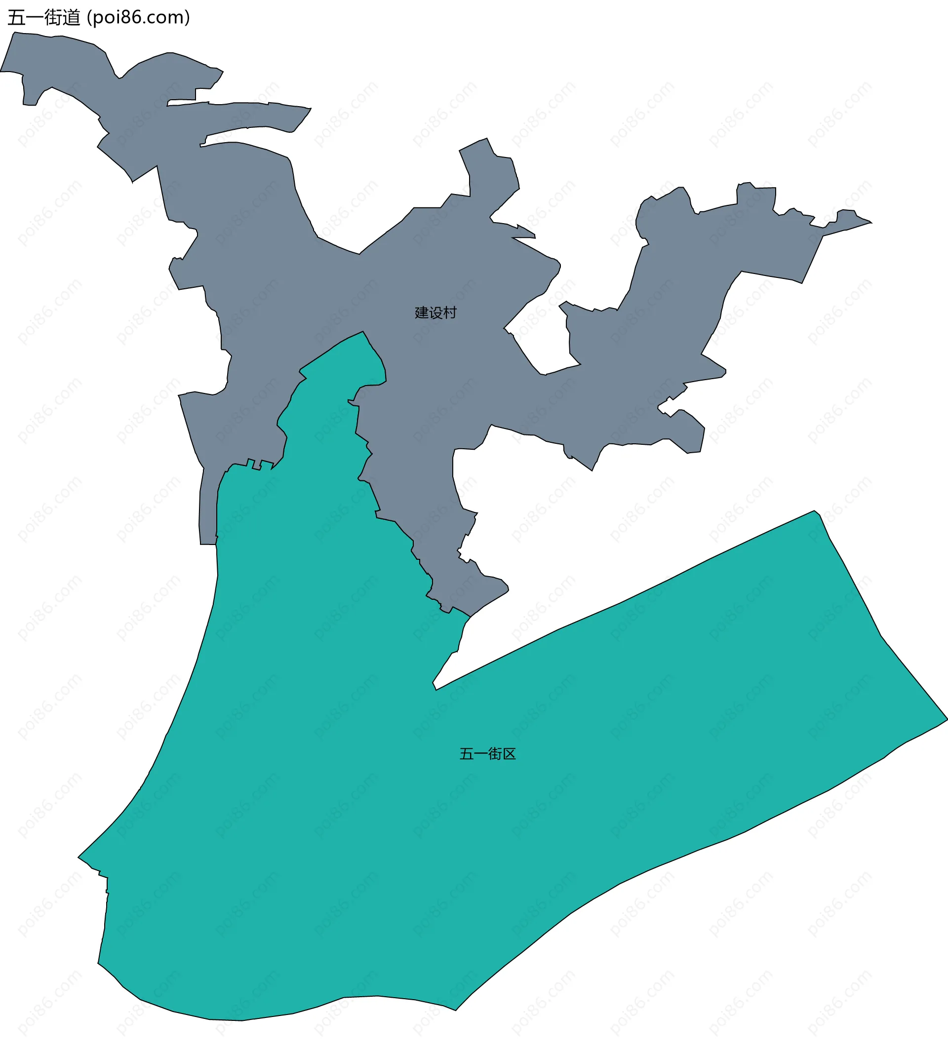 五一街道边界地图(五级行政区划)