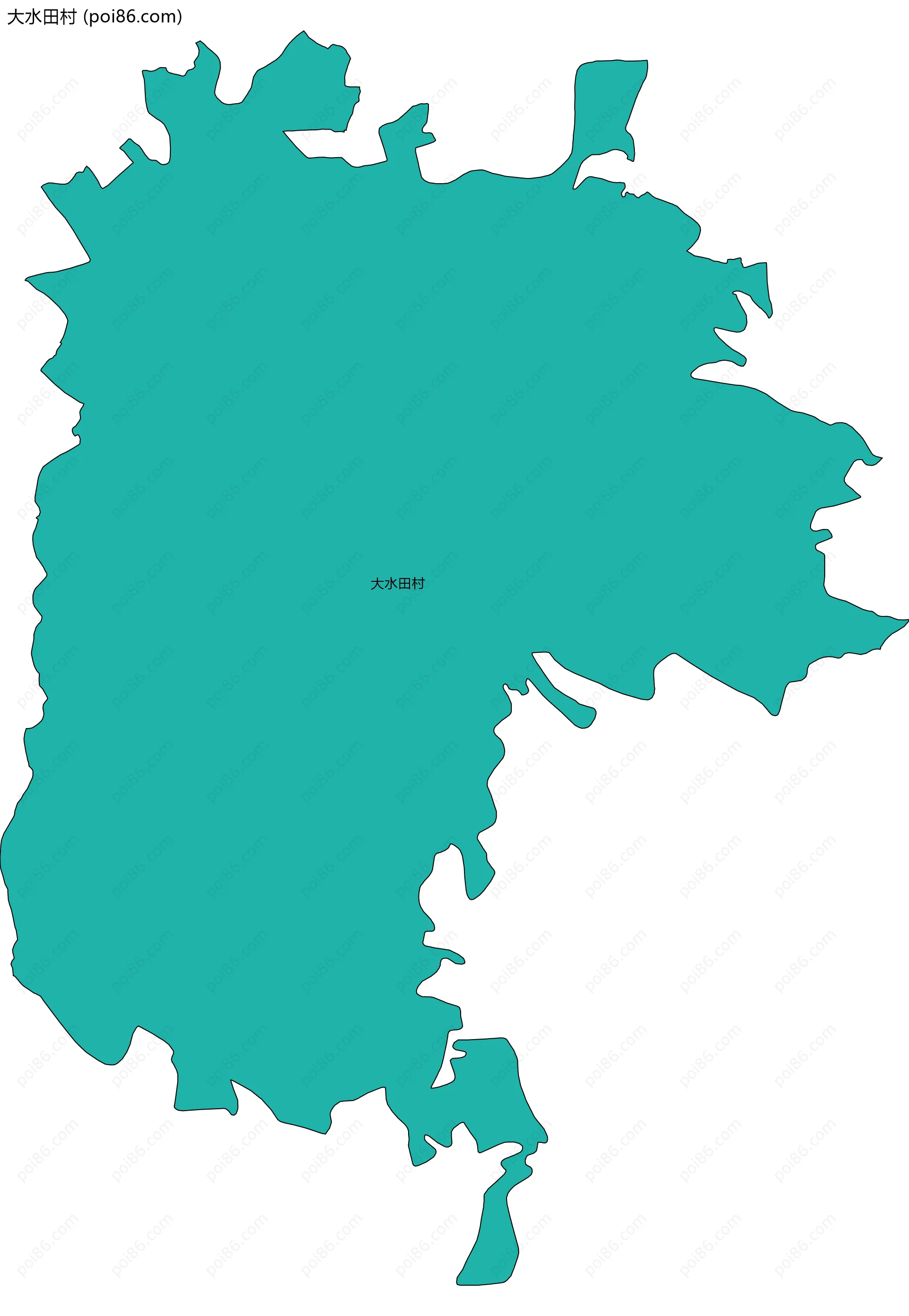 大水田村边界地图