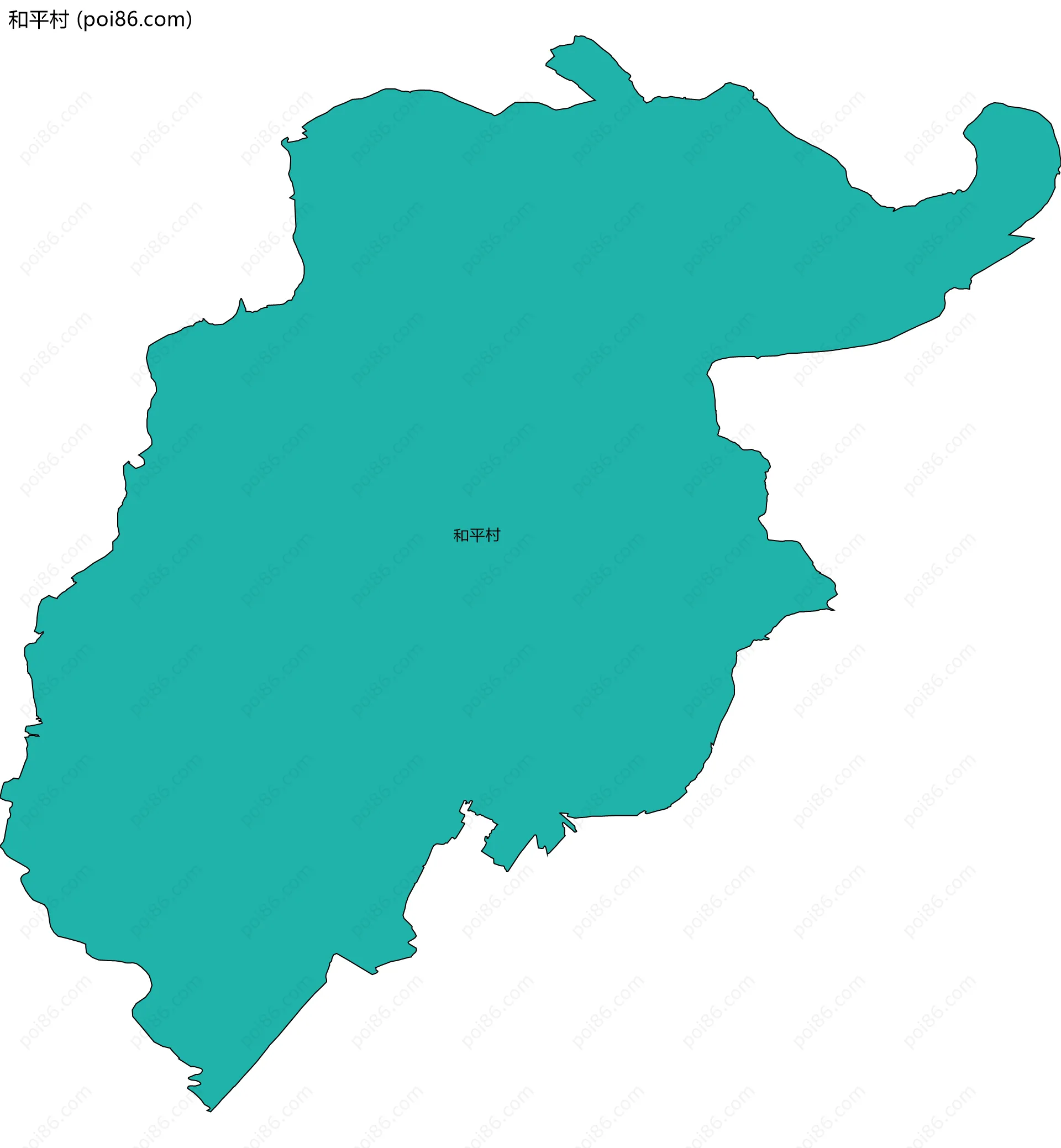 和平村边界地图