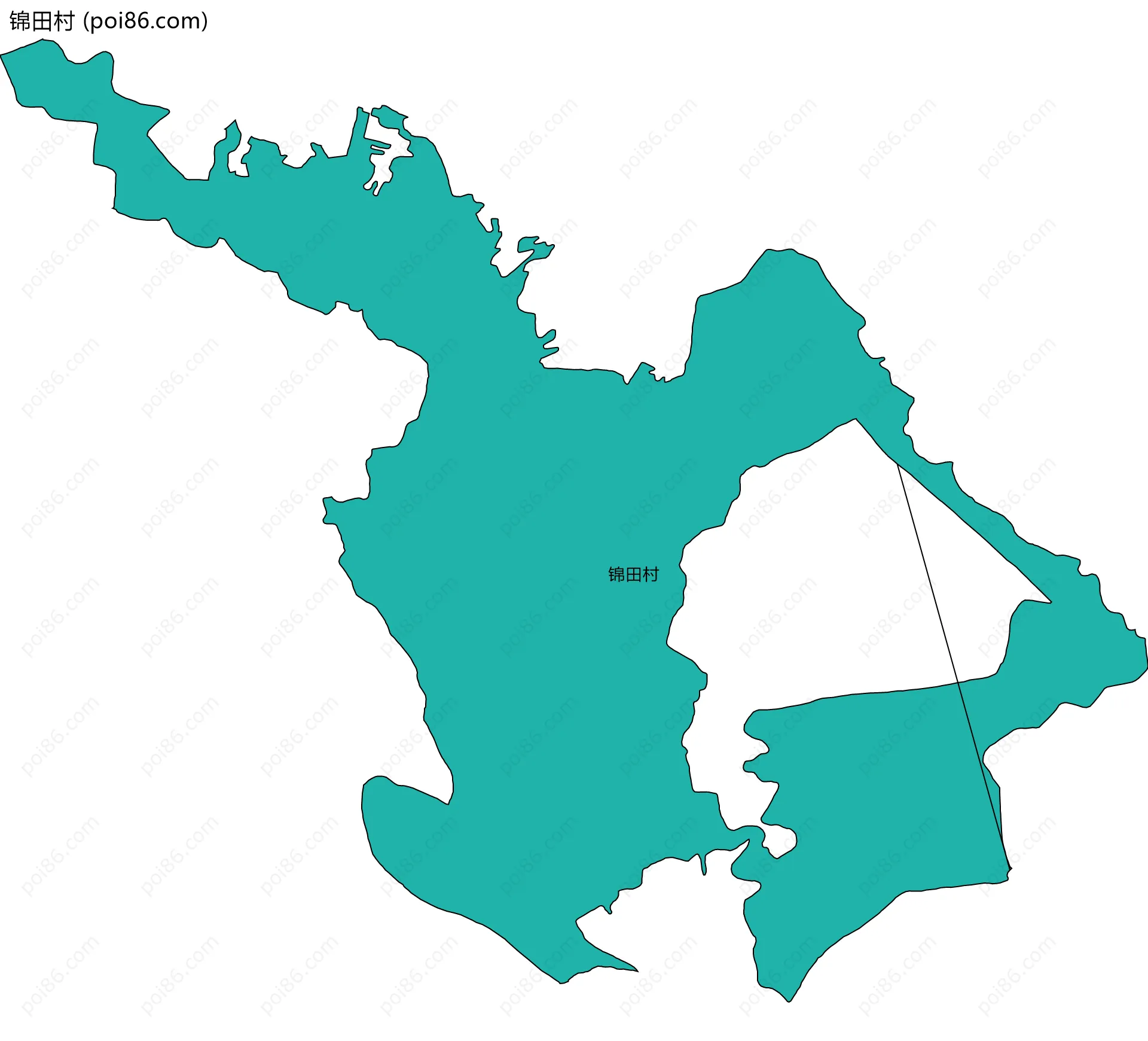 锦田村边界地图