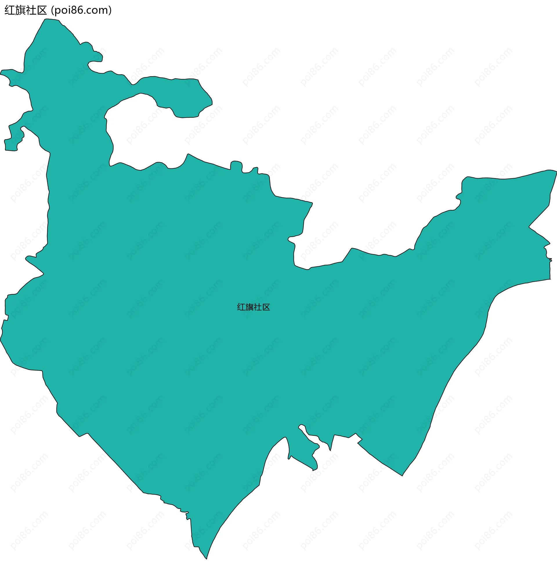 红旗社区边界地图