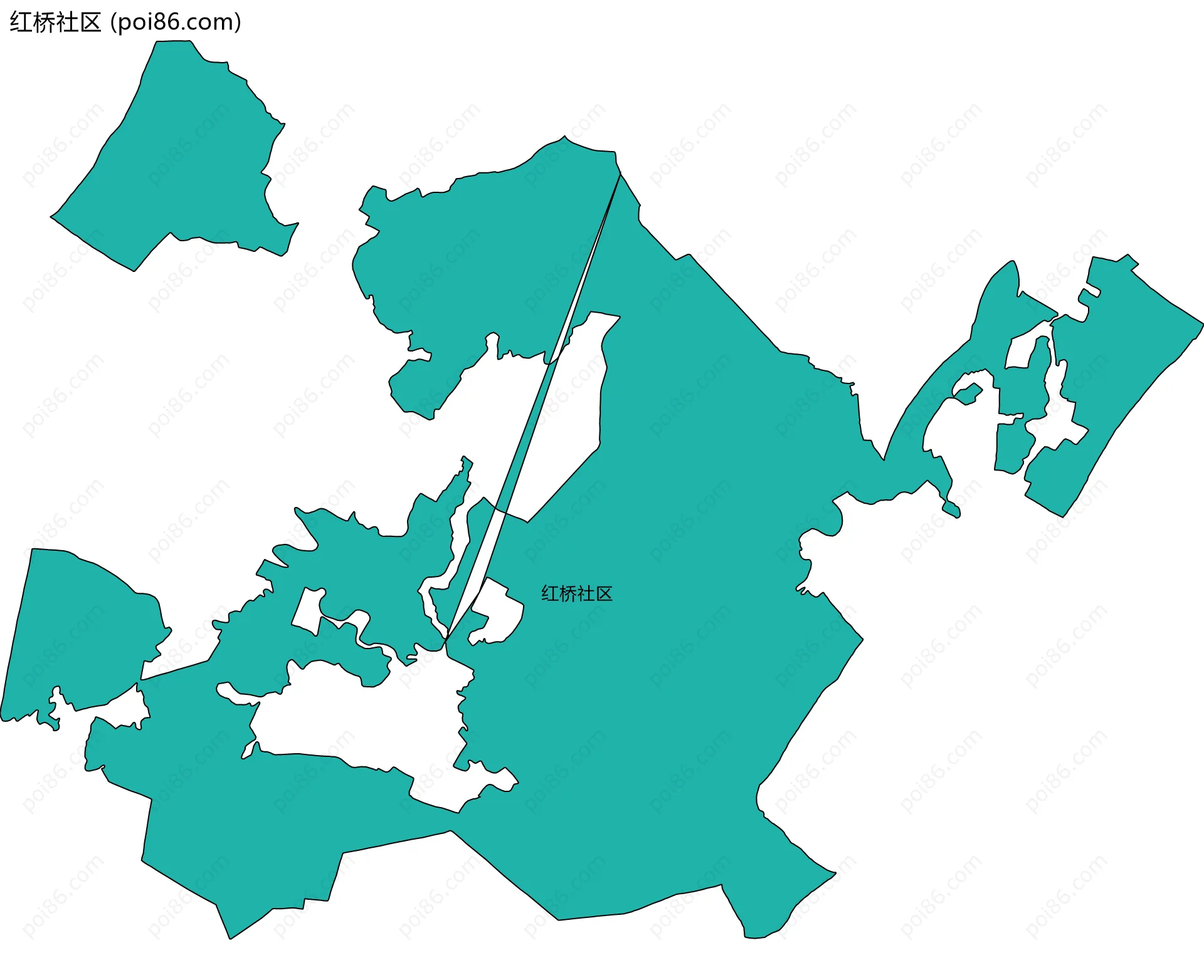 红桥社区边界地图