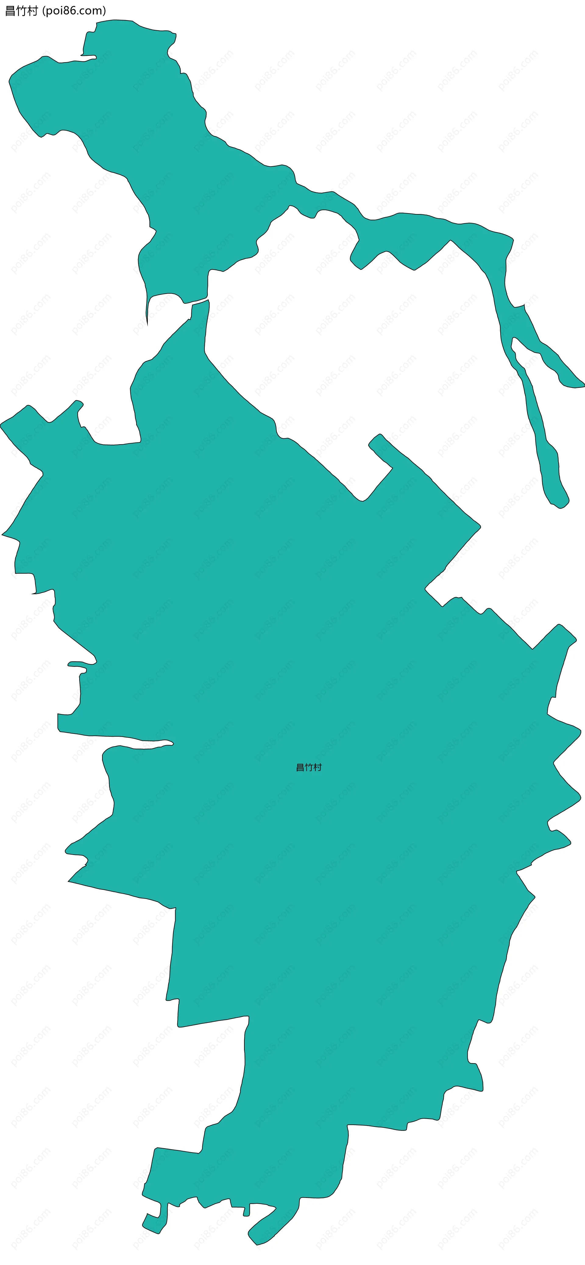 昌竹村边界地图