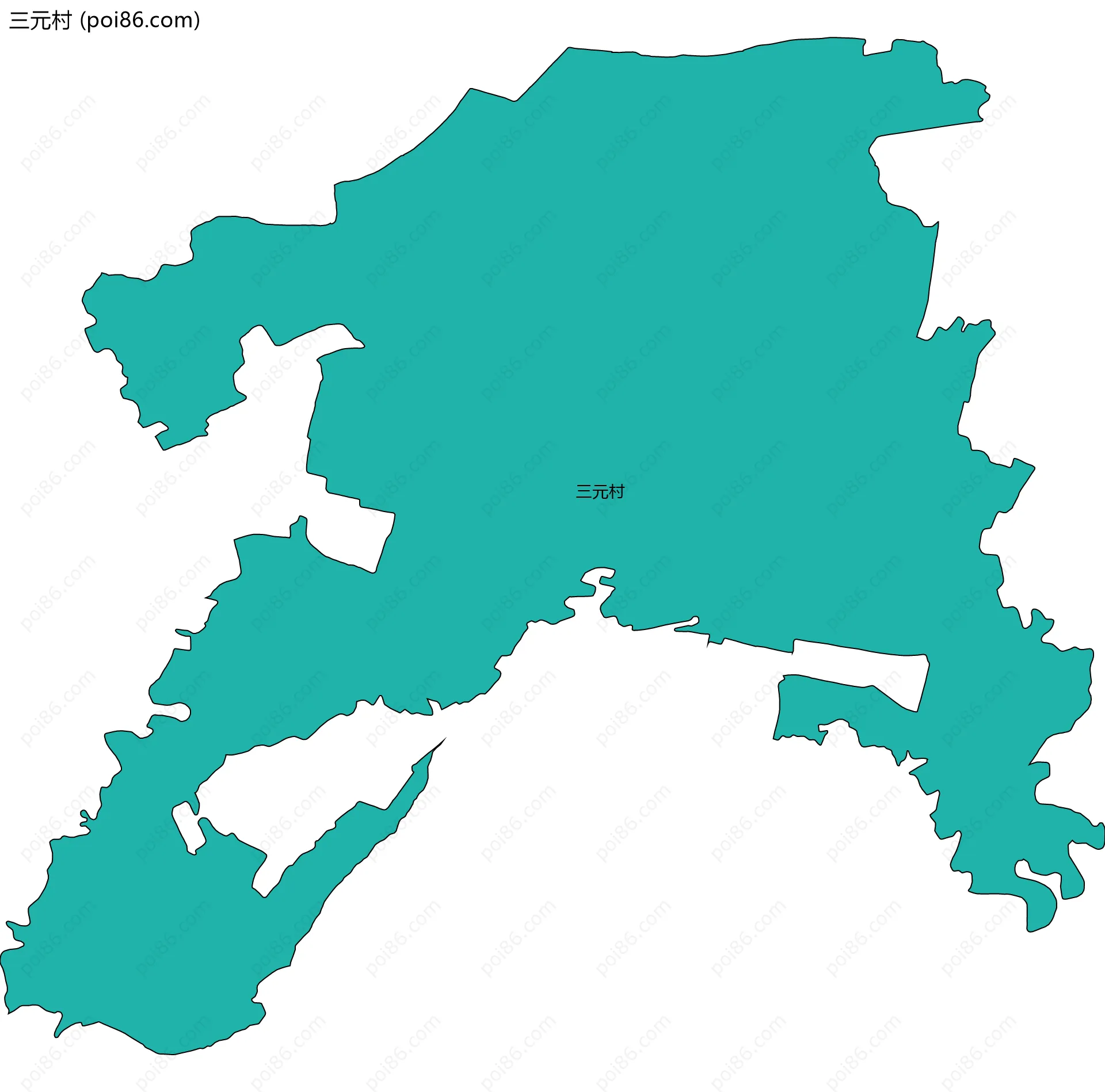 三元村边界地图
