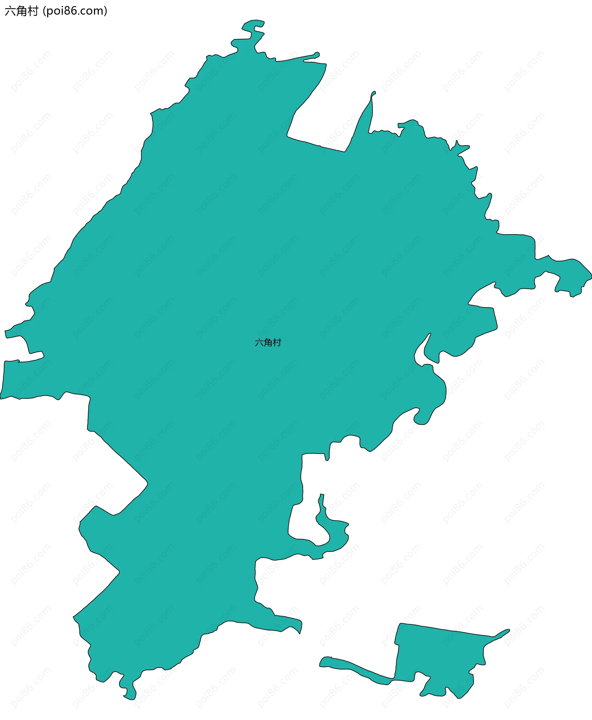 六角村边界地图