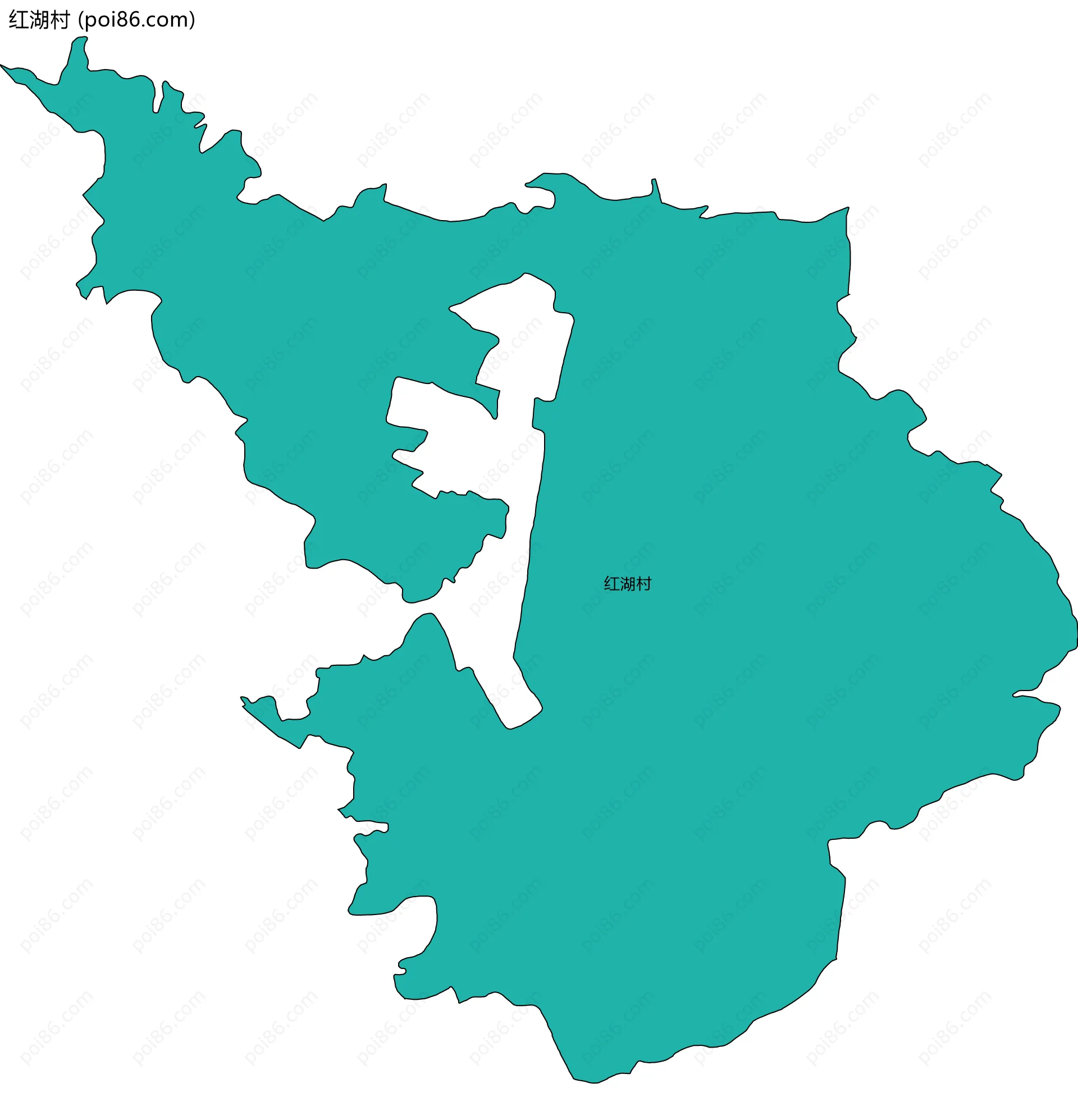 红湖村边界地图