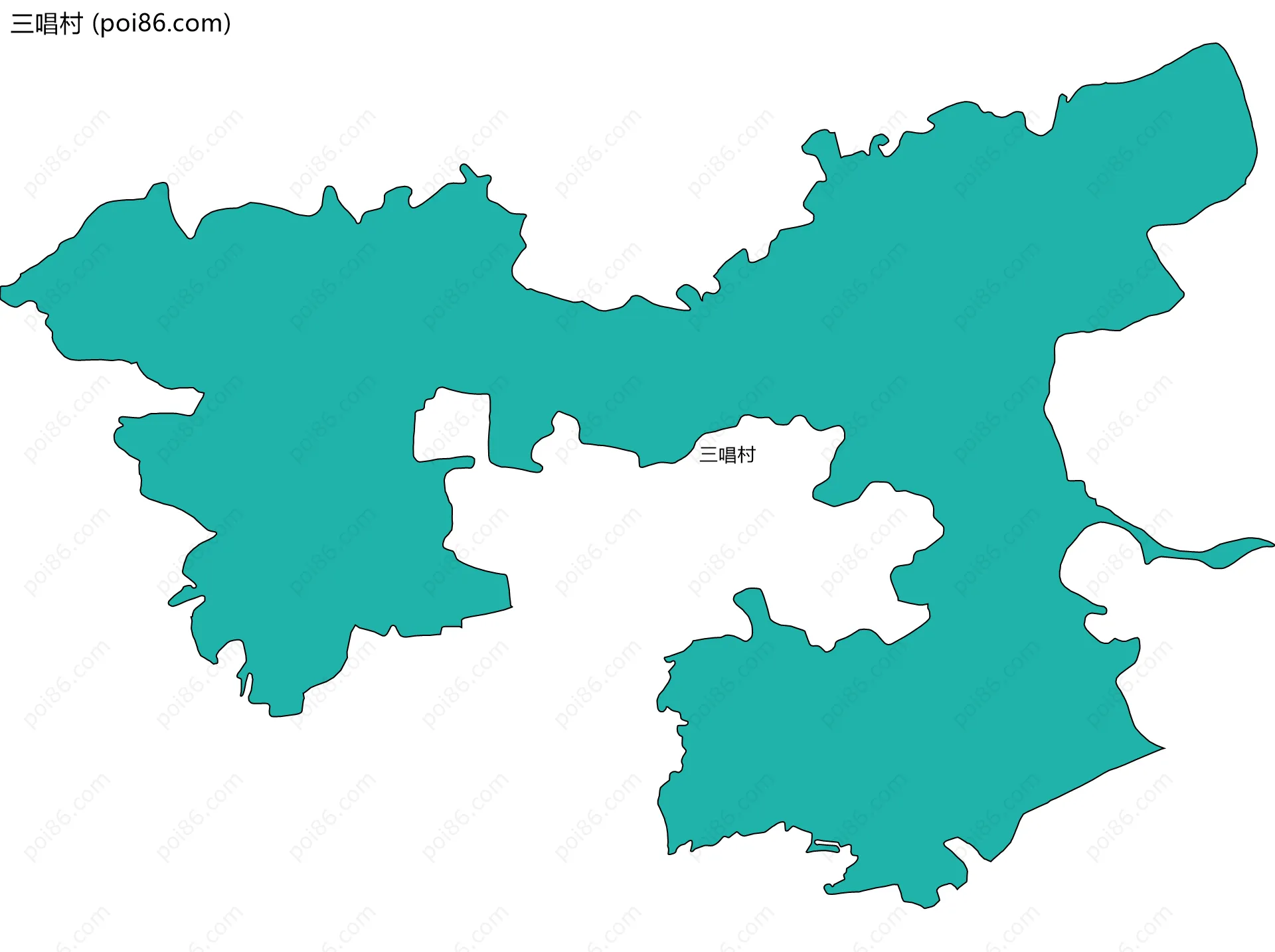 三唱村边界地图