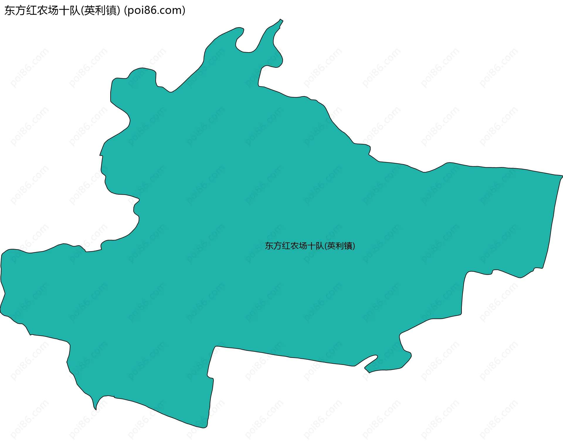 东方红农场十队(英利镇)边界地图