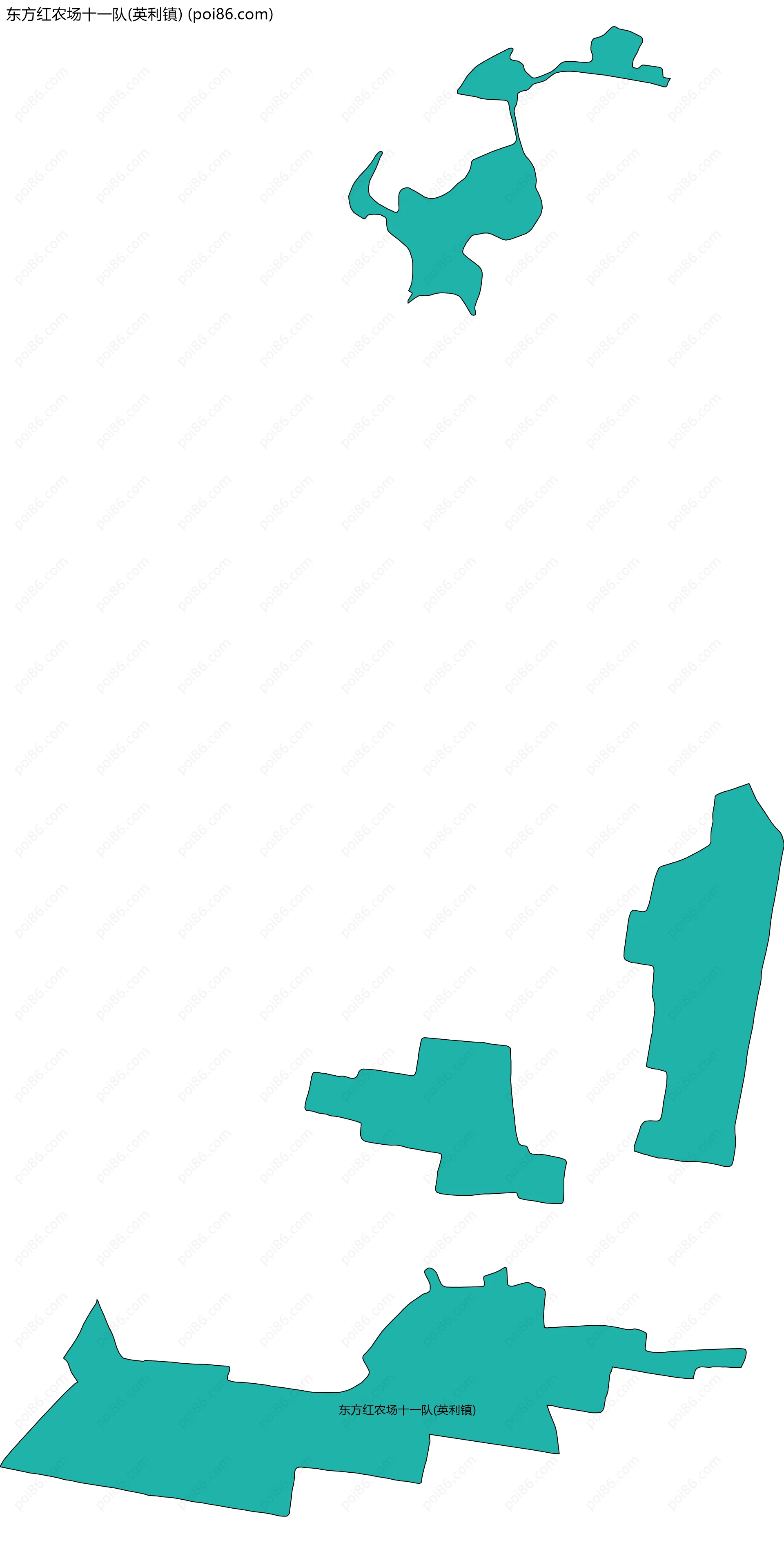 东方红农场十一队(英利镇)边界地图