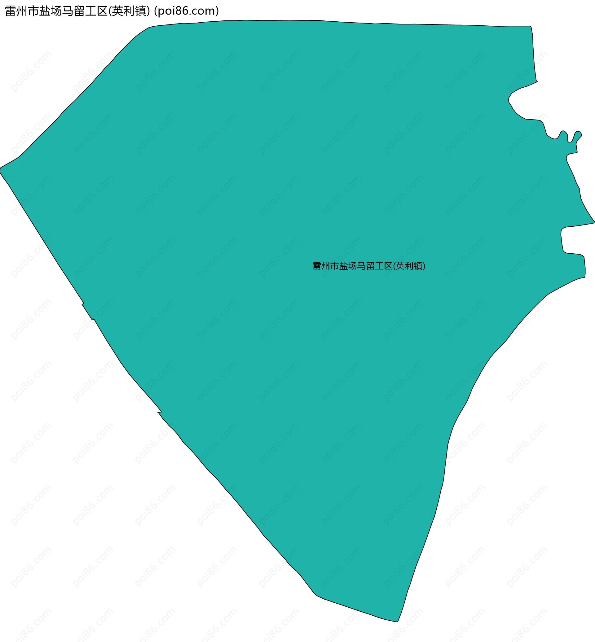 雷州市盐场马留工区(英利镇)边界地图