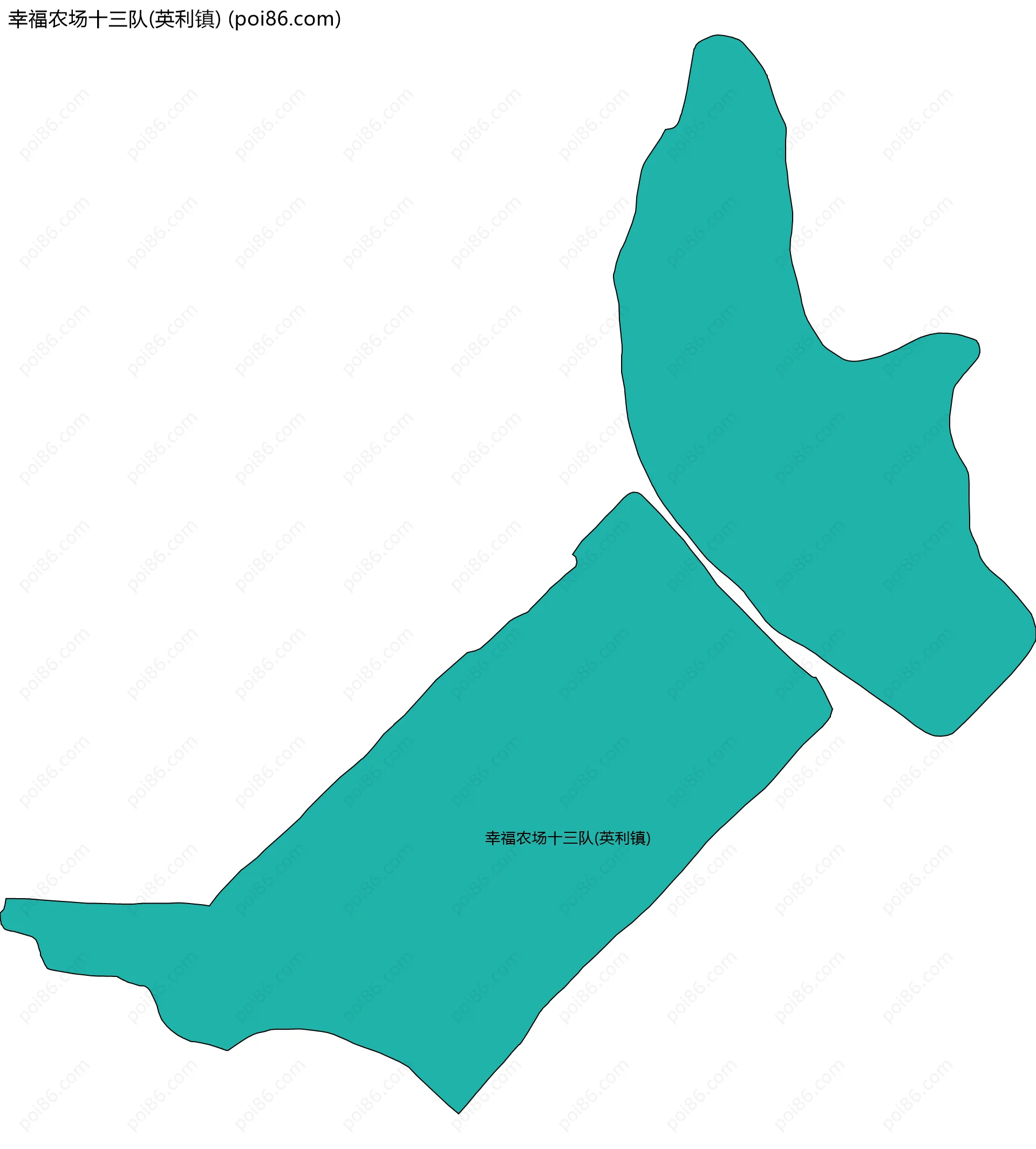 幸福农场十三队(英利镇)边界地图