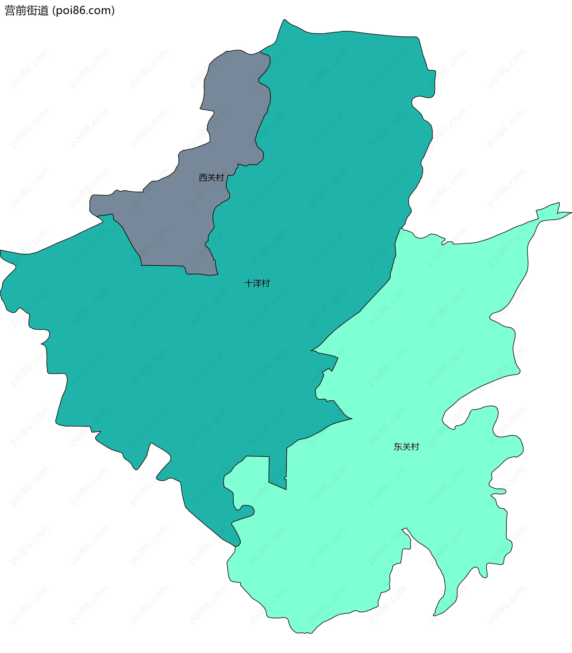 营前街道边界地图(五级行政区划)