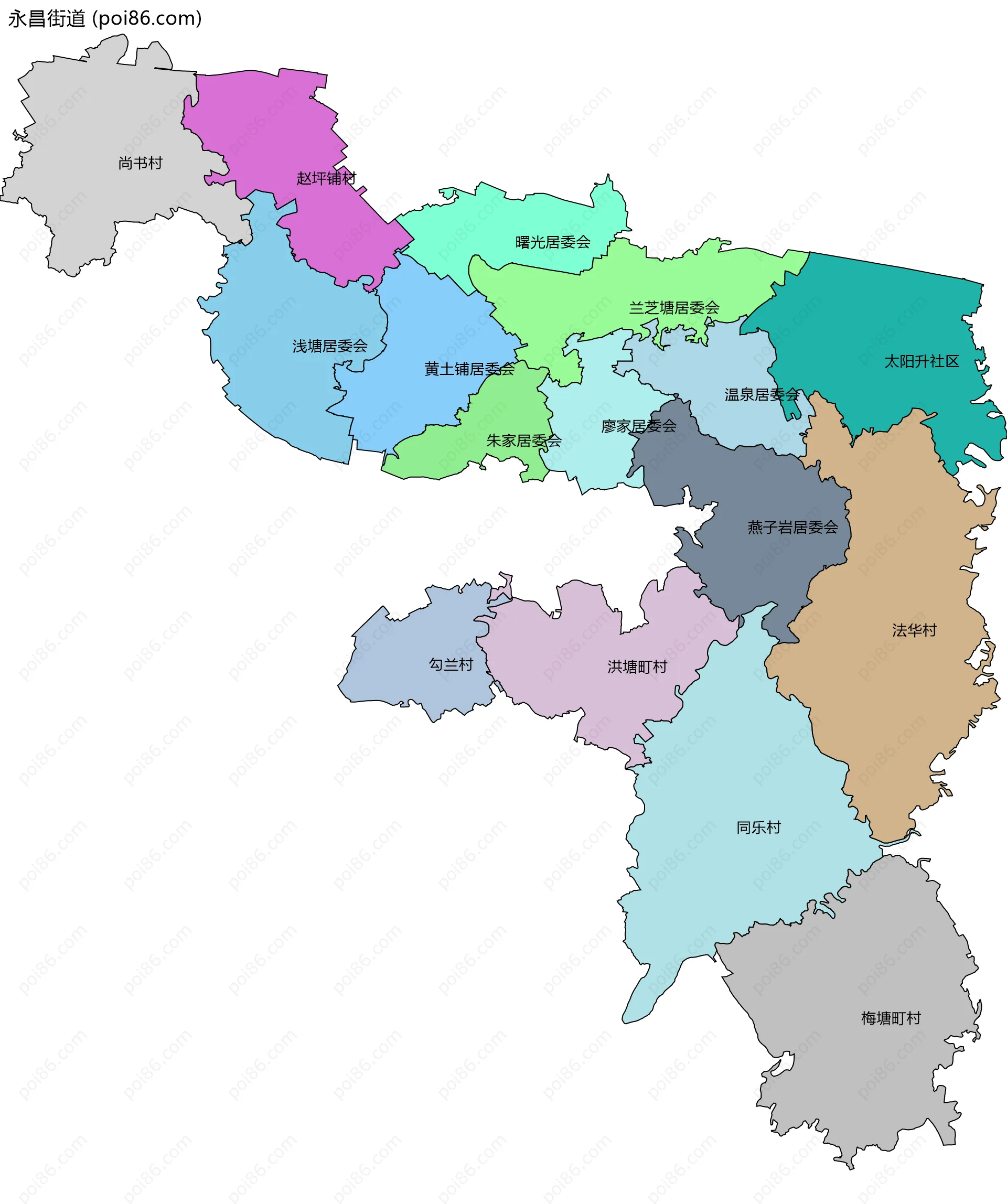 永昌街道边界地图(五级行政区划)