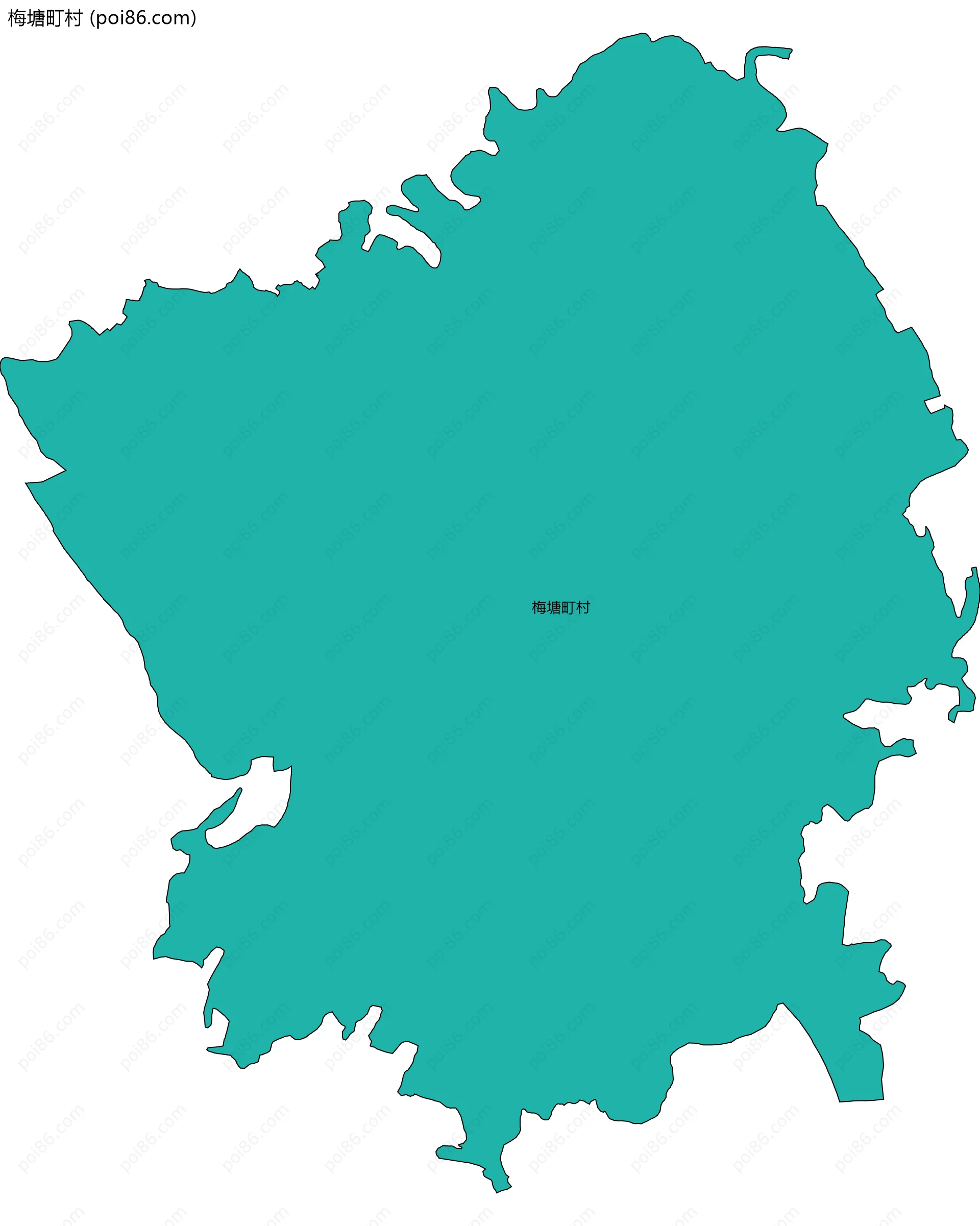 梅塘町村边界地图