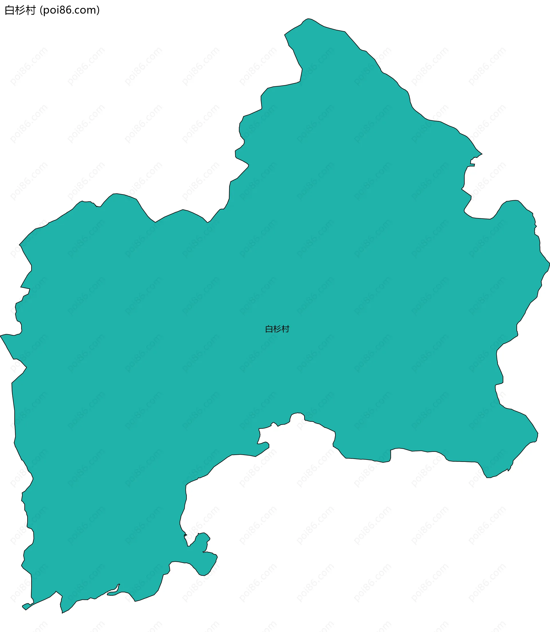 白杉村边界地图