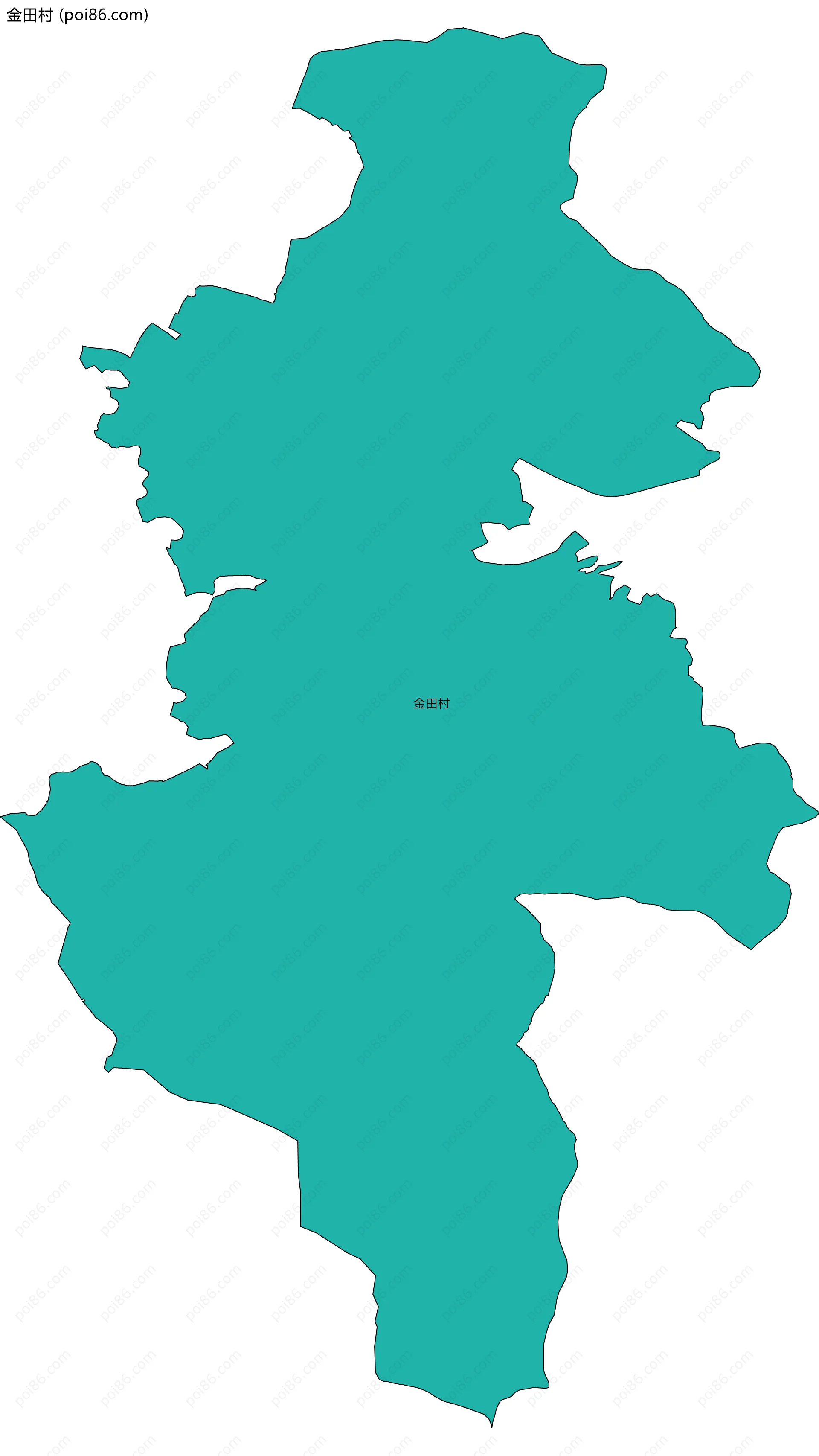 金田村边界地图