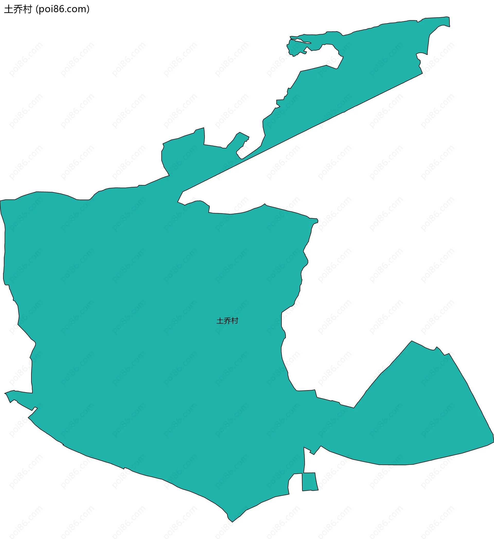 土乔村边界地图