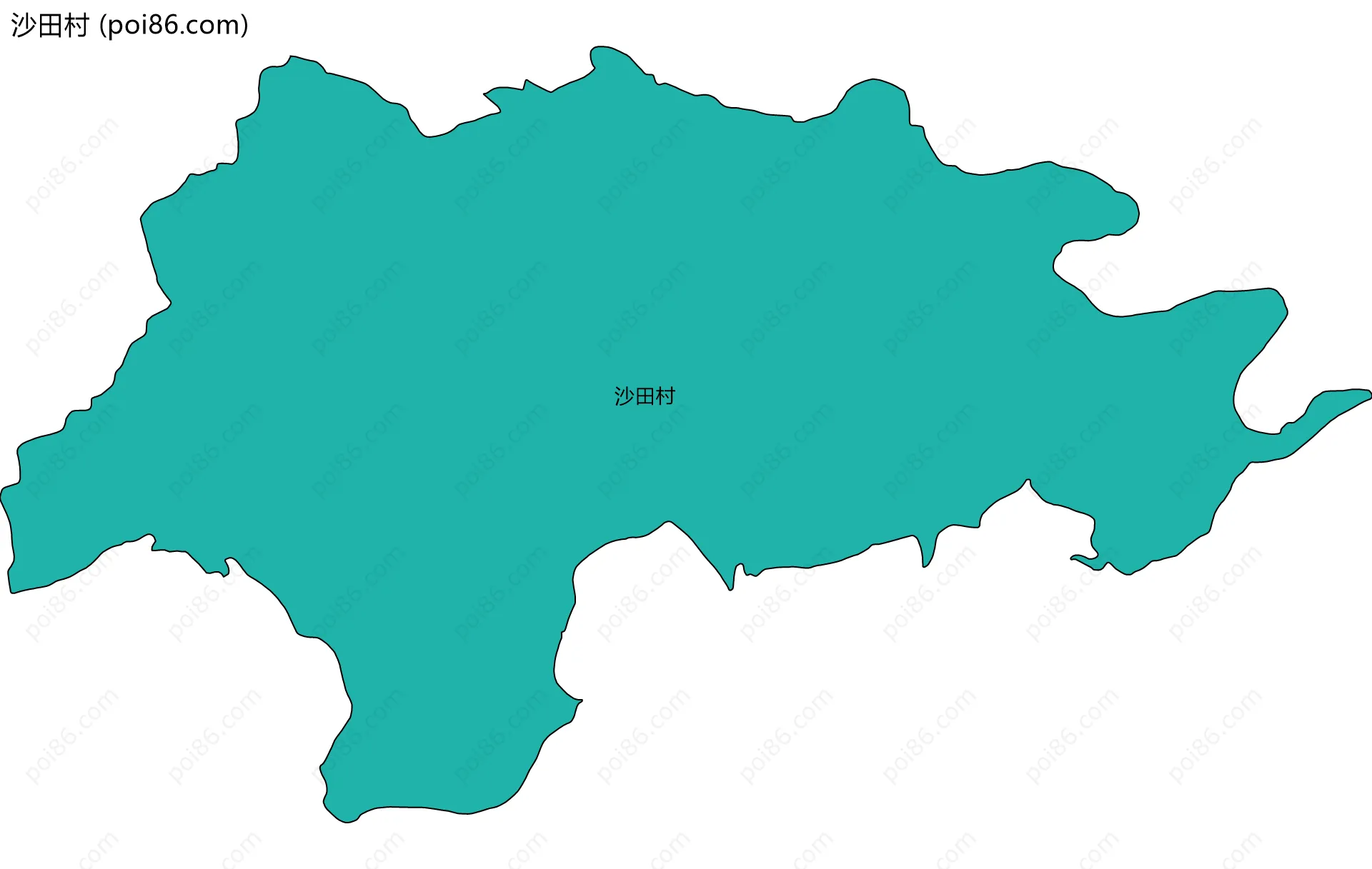 沙田村边界地图