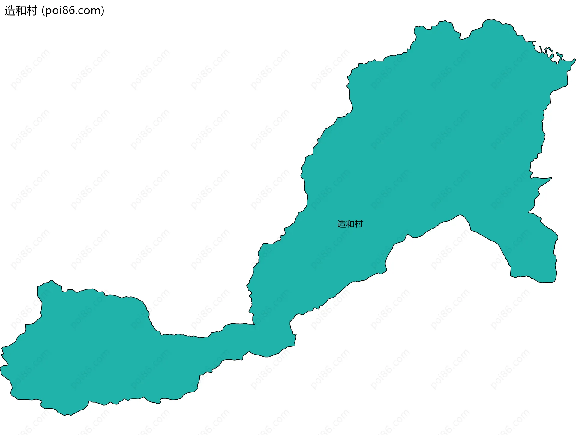 造和村边界地图