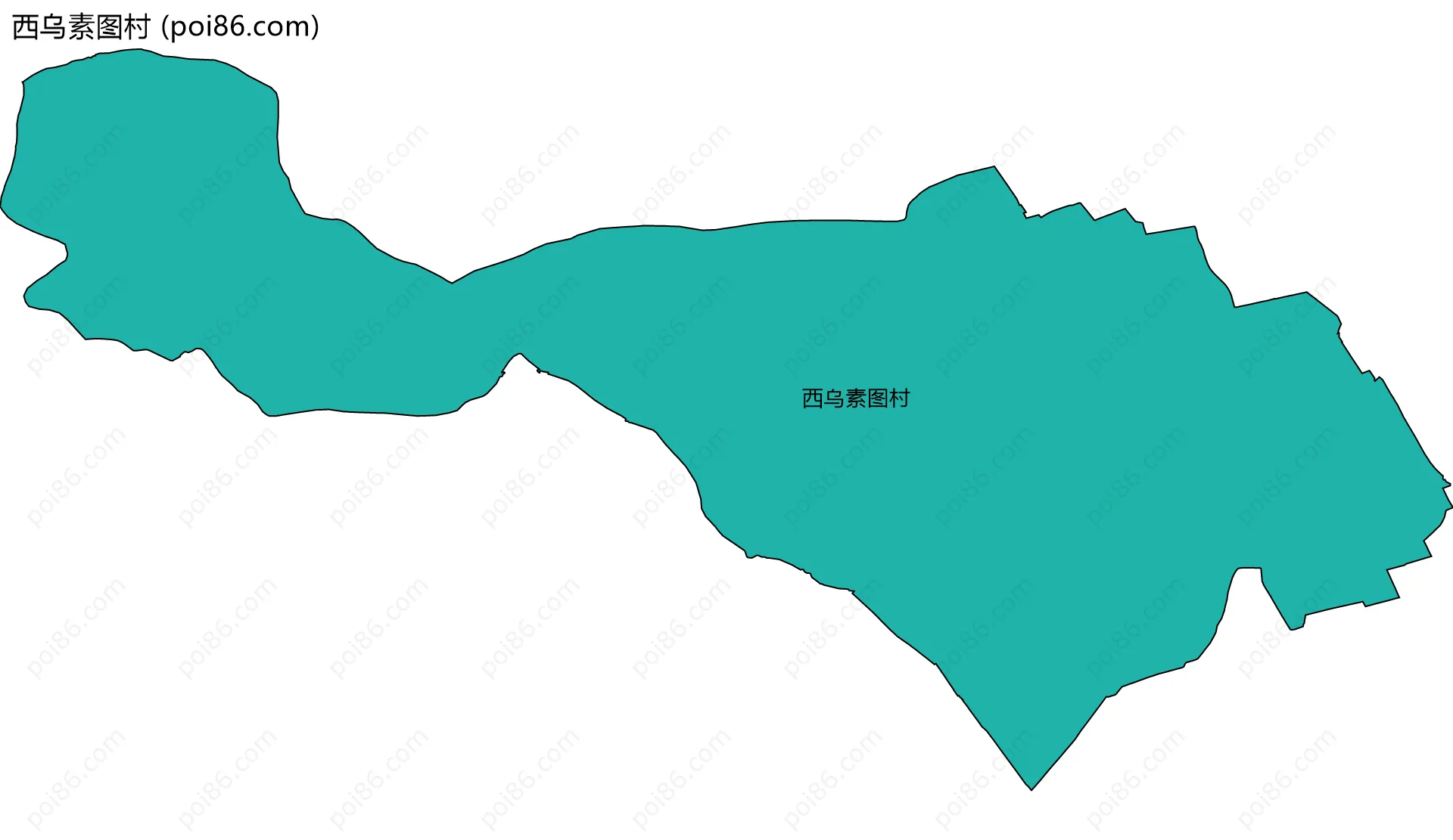 西乌素图村边界地图