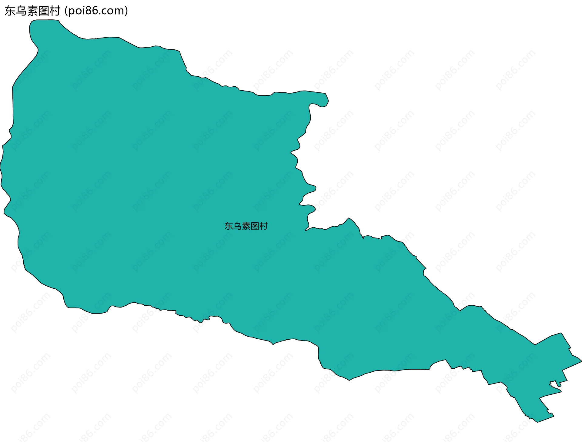 东乌素图村边界地图