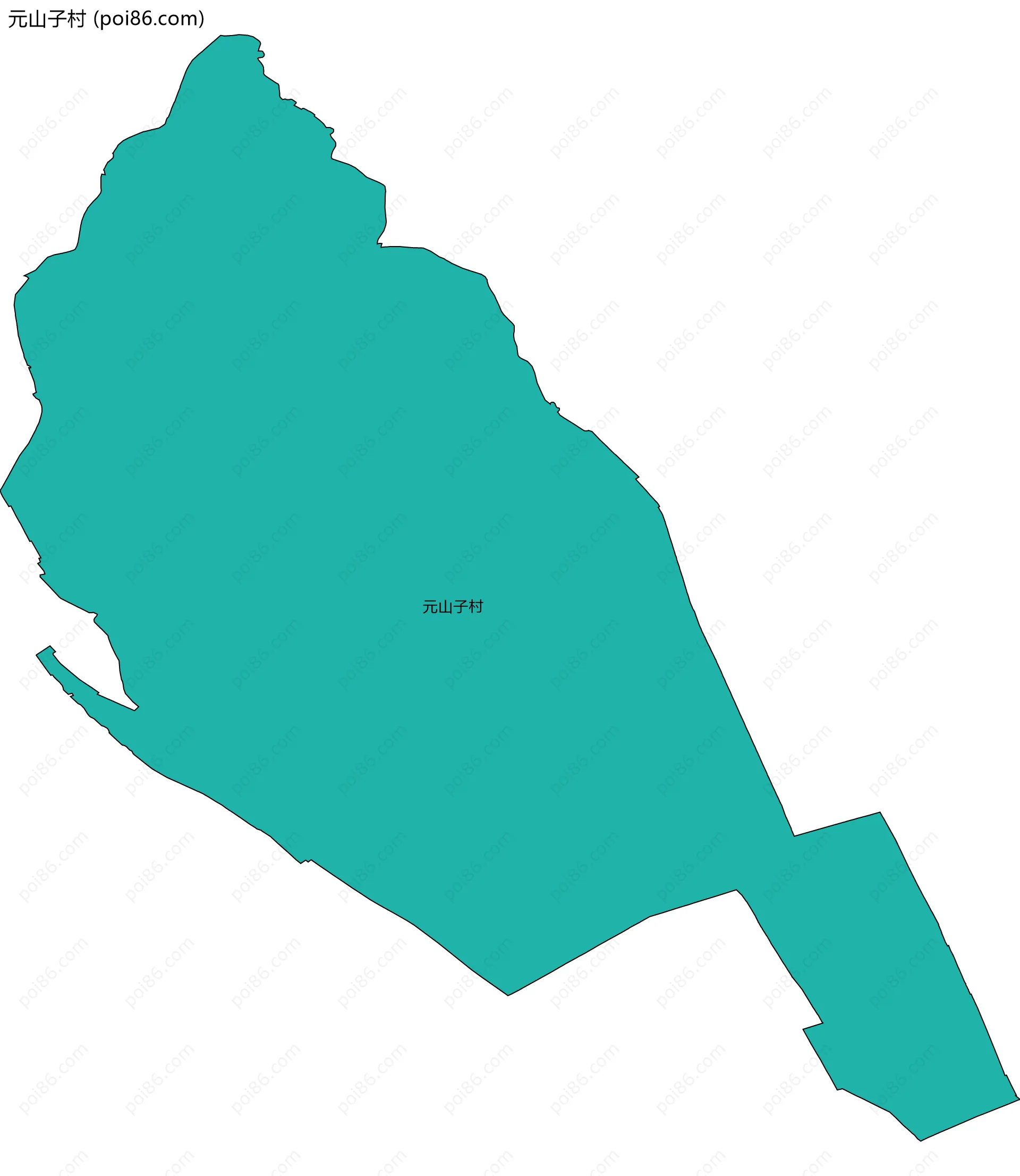元山子村边界地图