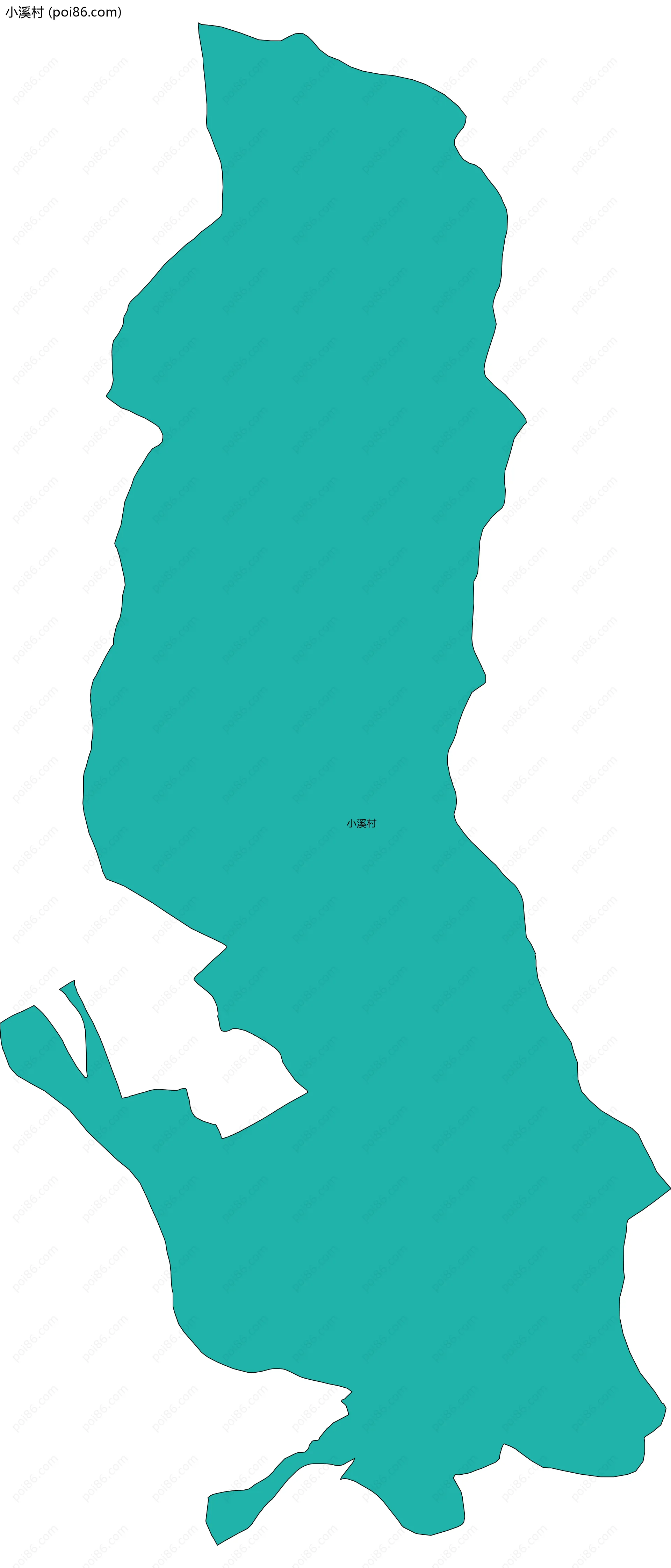 小溪村边界地图