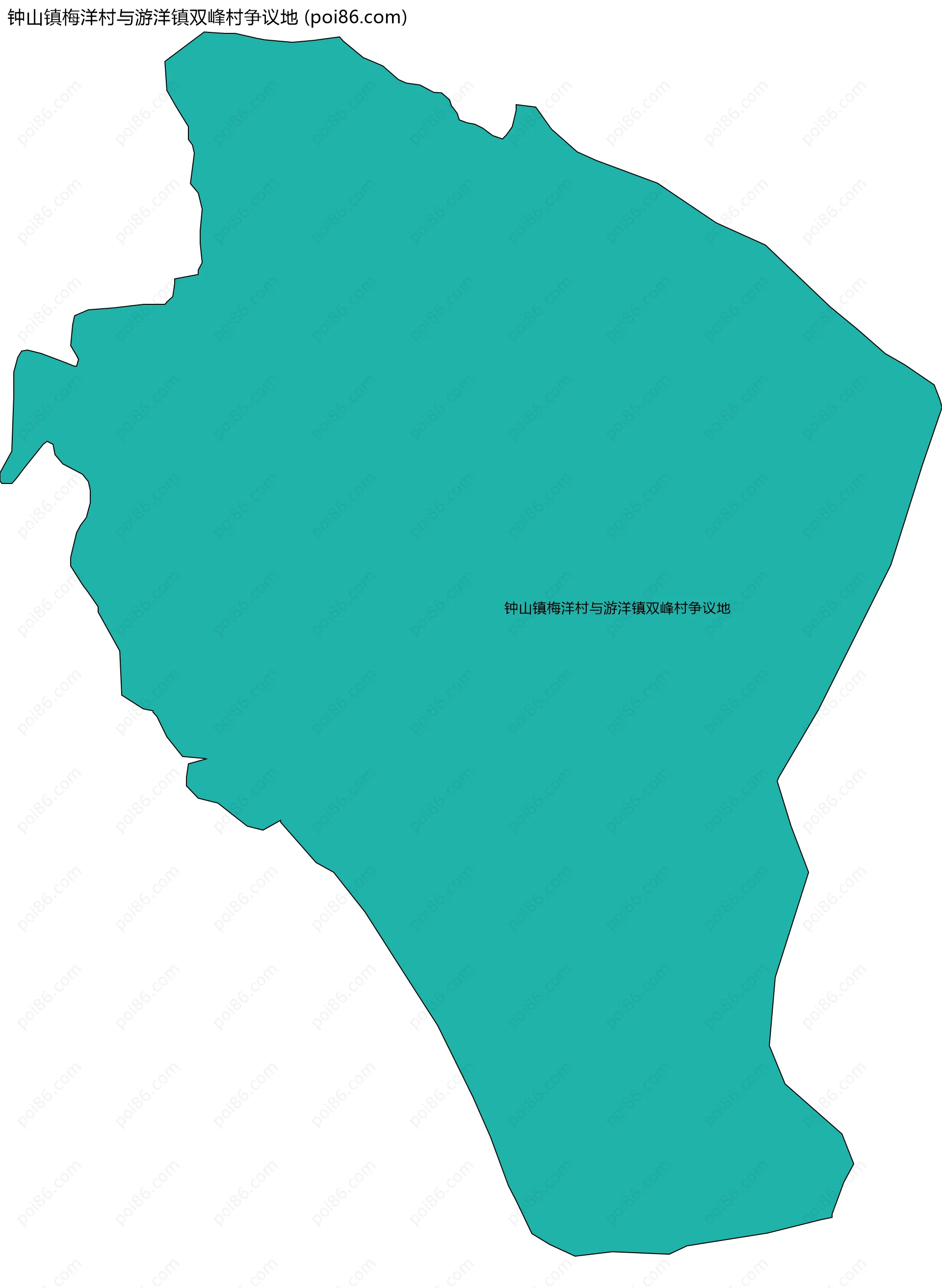 钟山镇梅洋村与游洋镇双峰村争议地边界地图