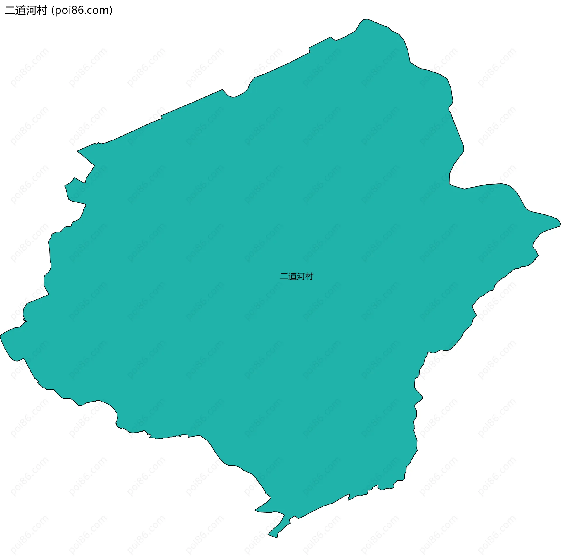 二道河村边界地图