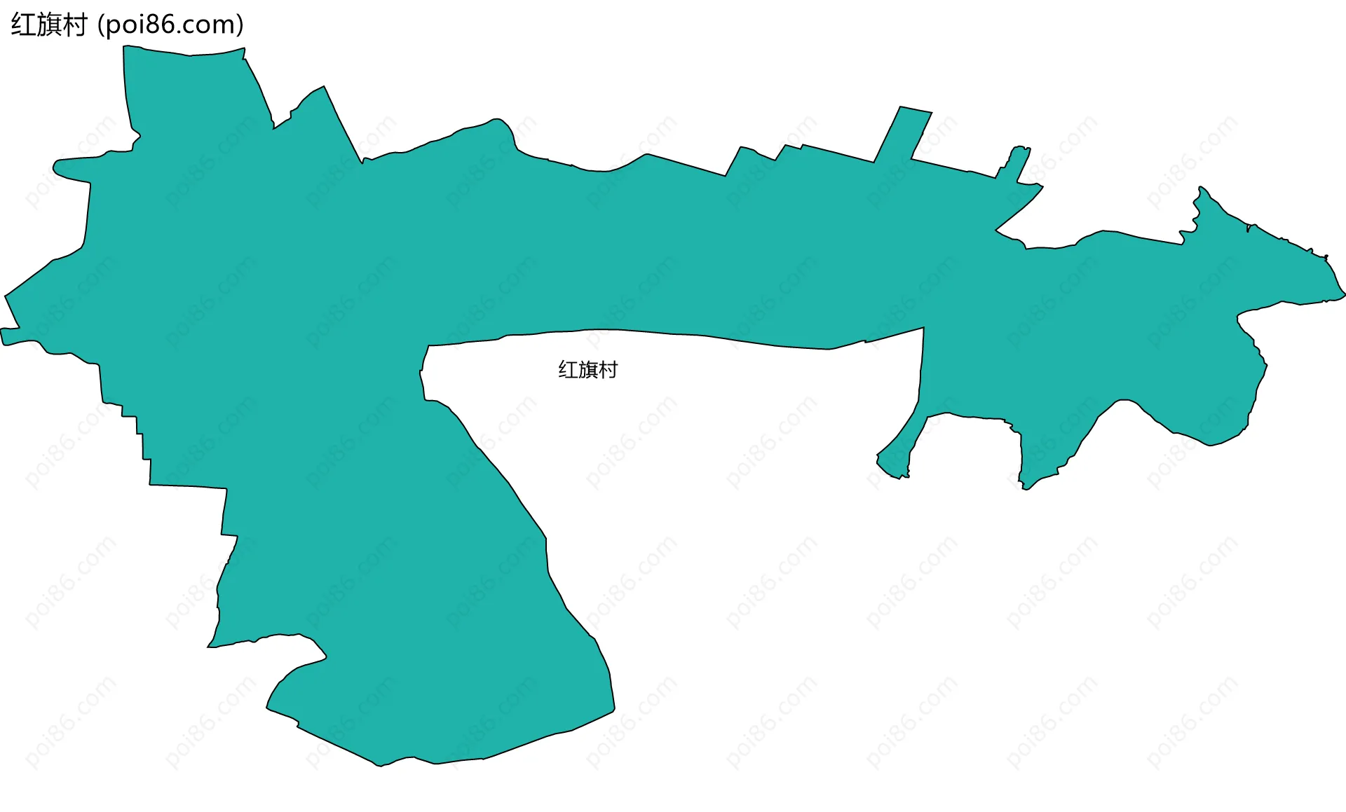红旗村边界地图