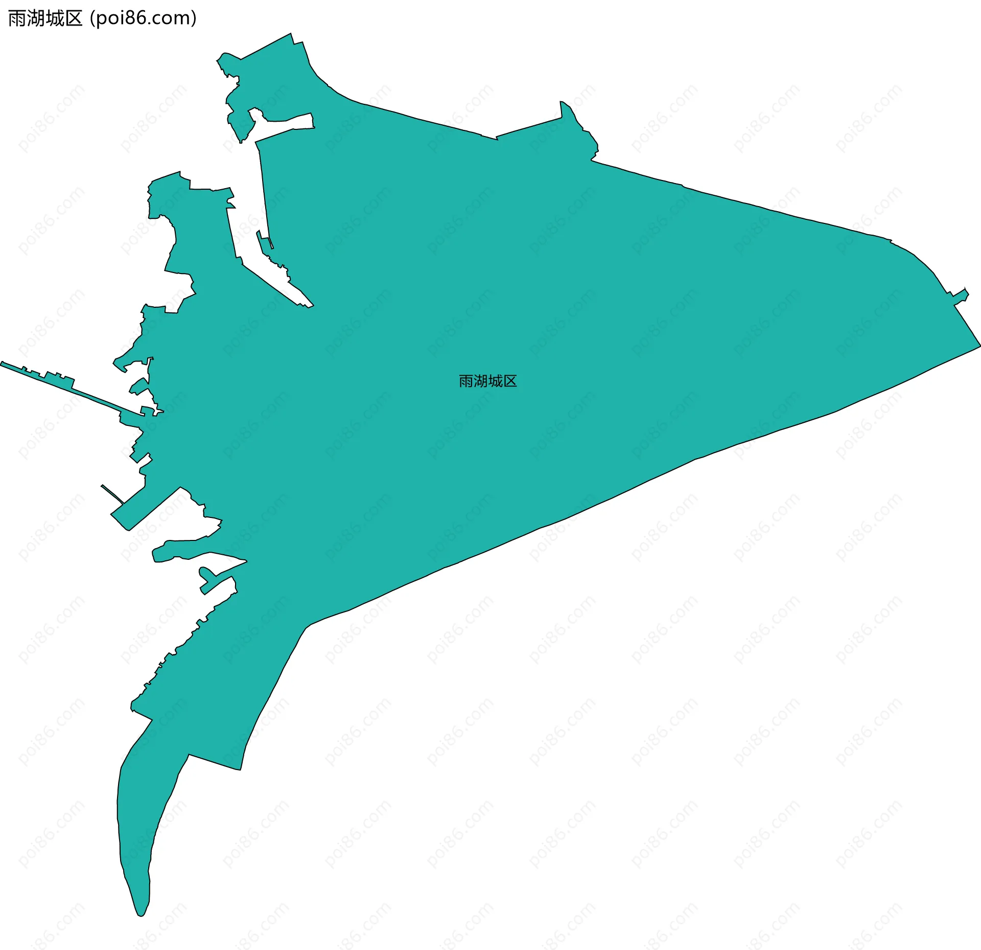 雨湖城区边界地图
