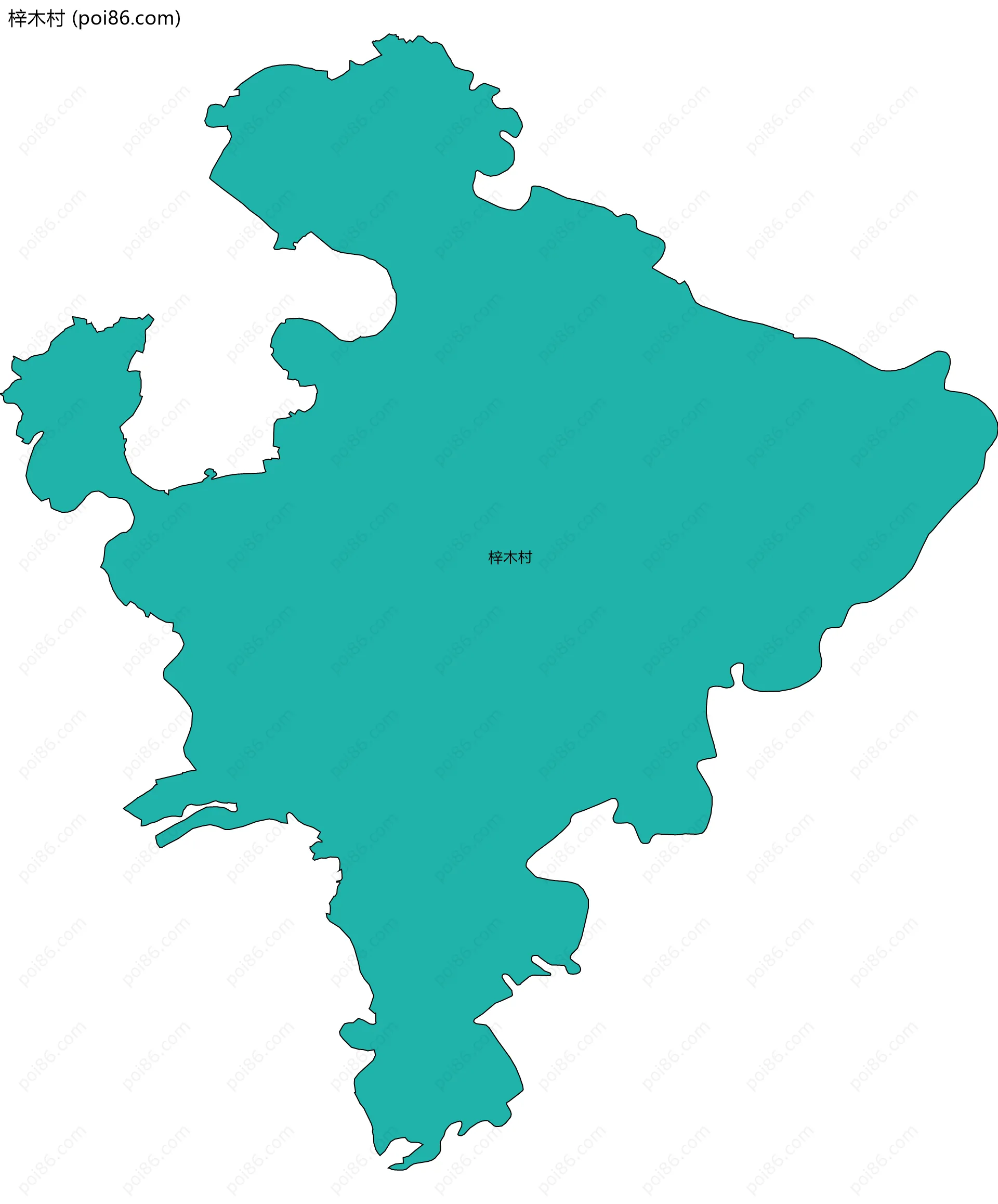 梓木村边界地图