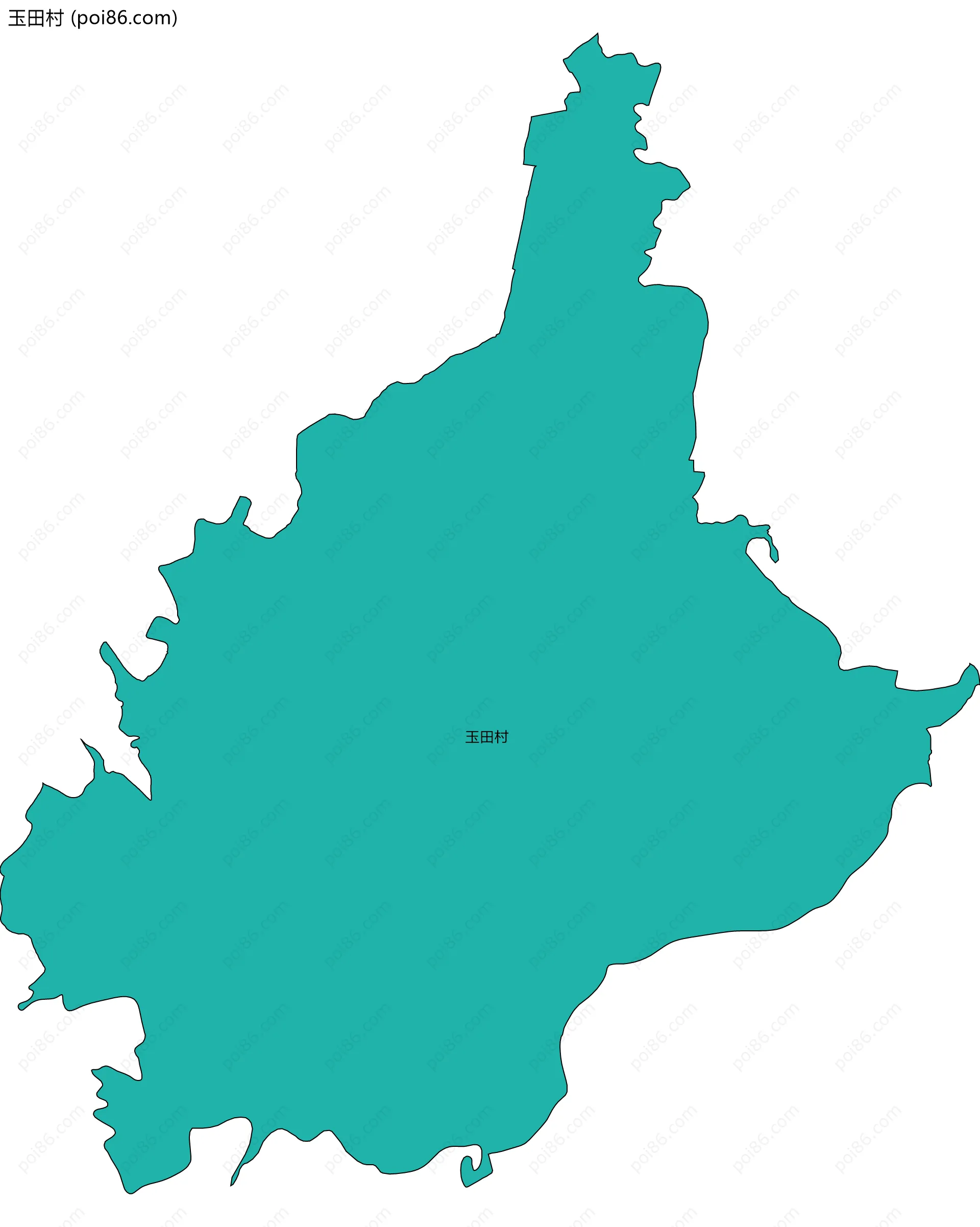 玉田村边界地图