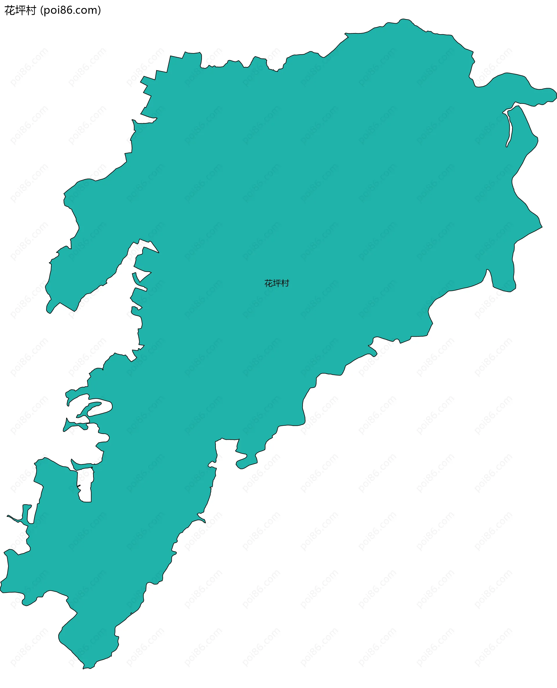 花坪村边界地图