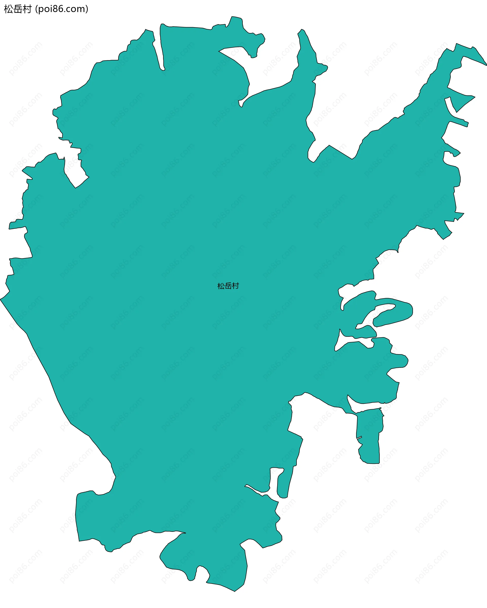 松岳村边界地图