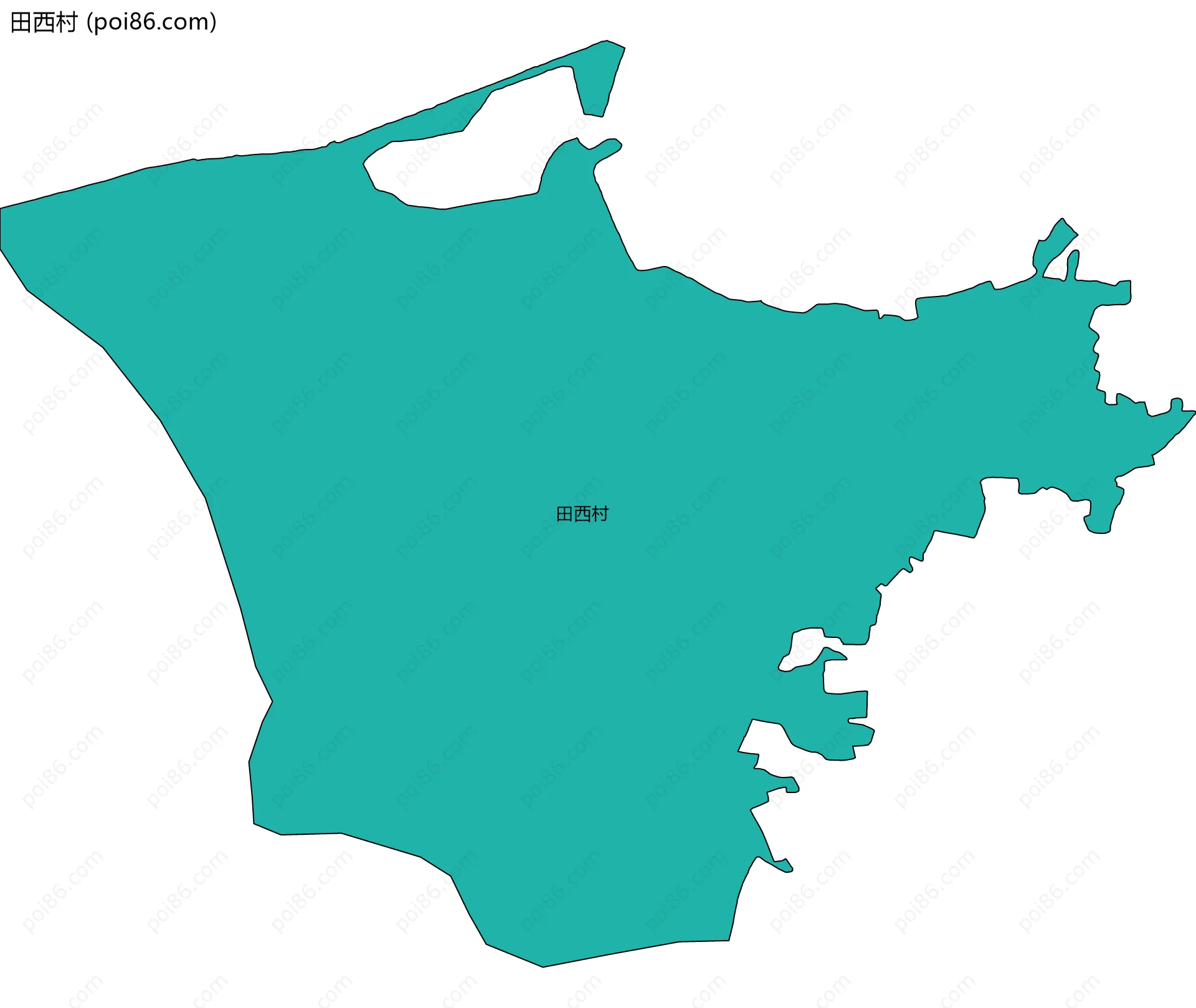 田西村边界地图