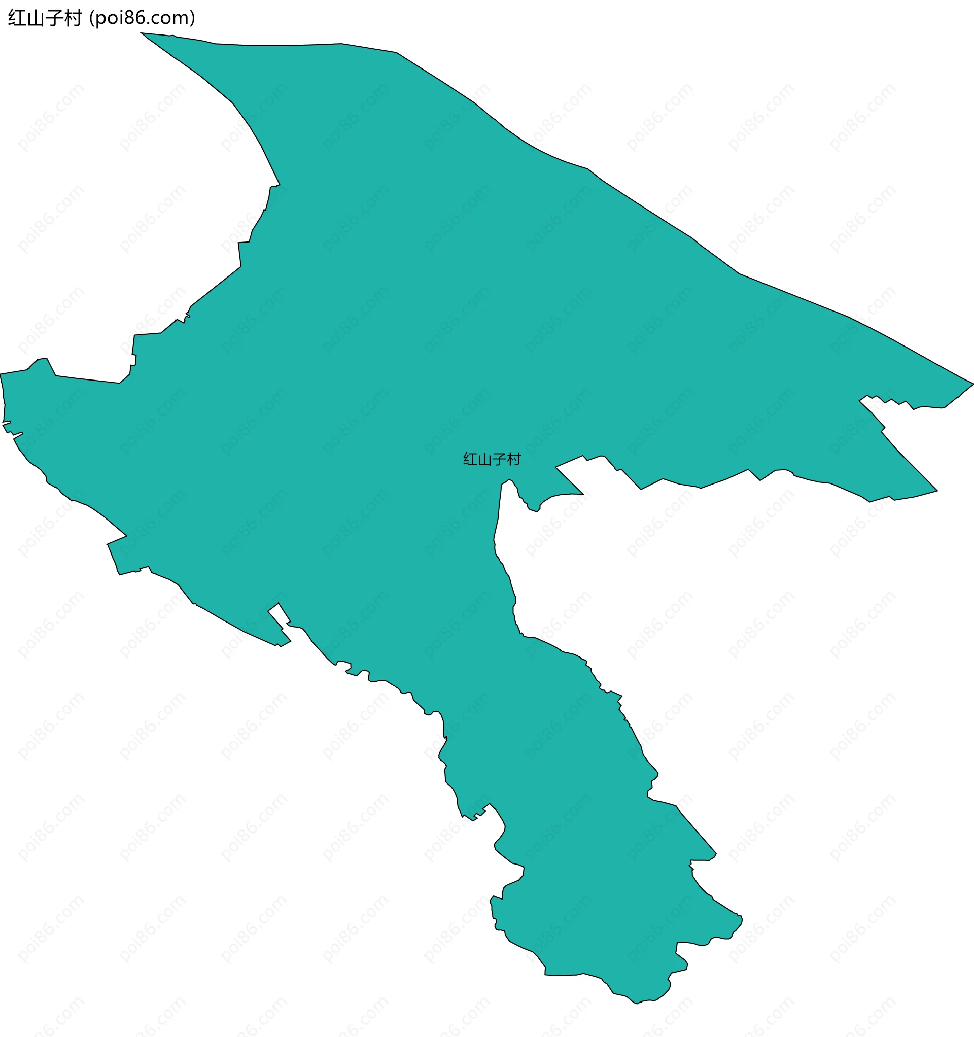 红山子村边界地图