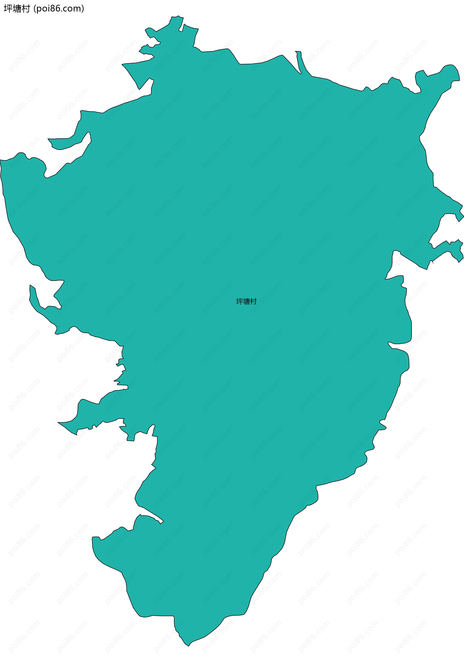 坪塘村边界地图