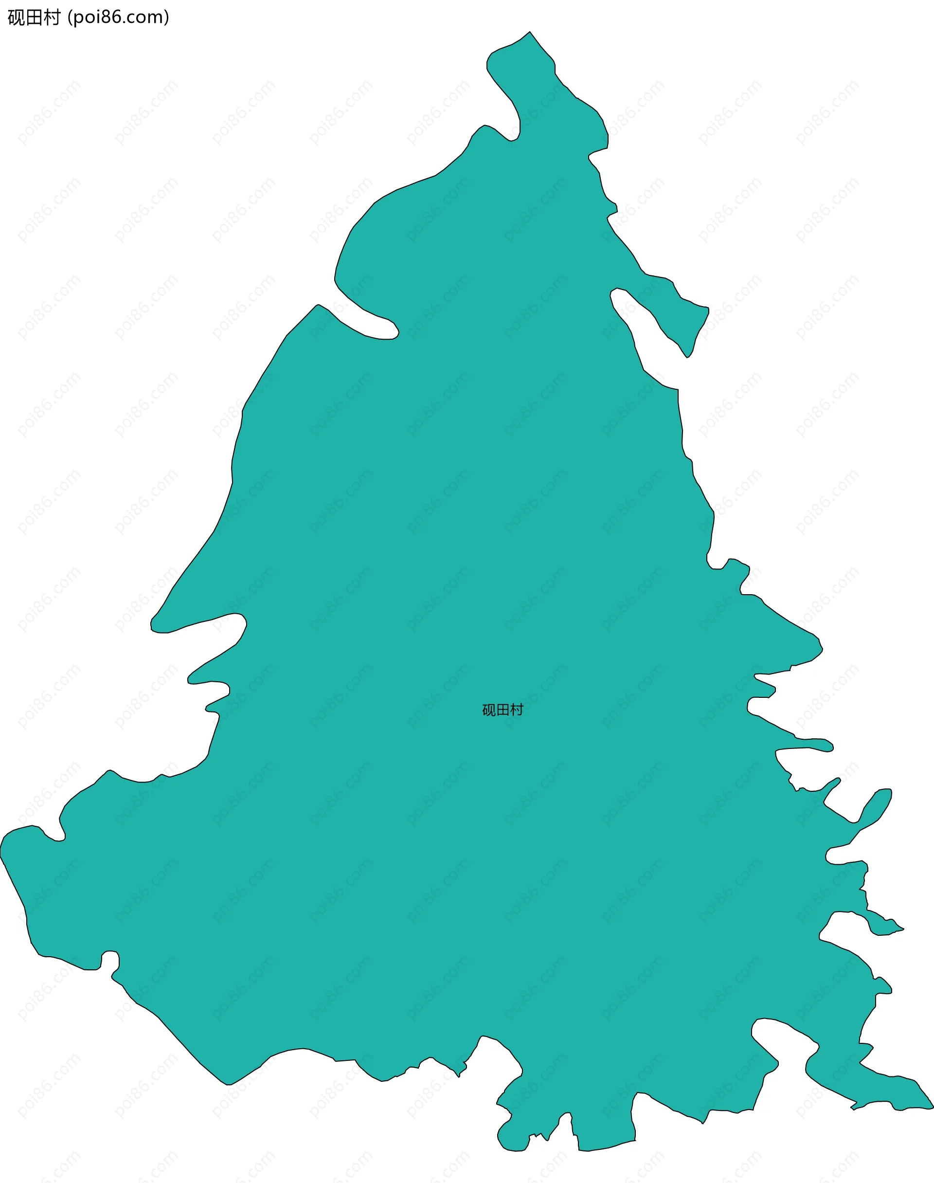 砚田村边界地图