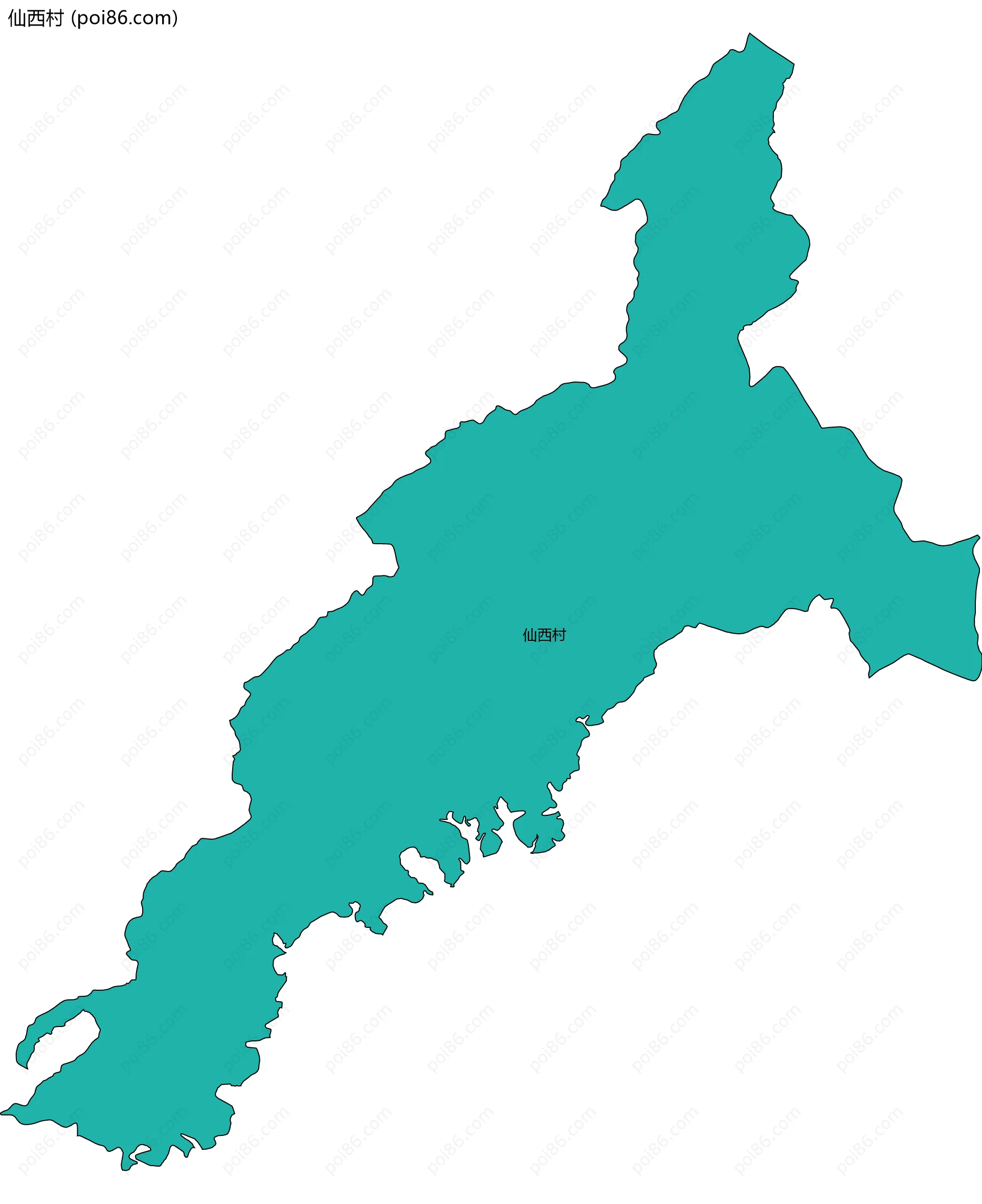 仙西村边界地图